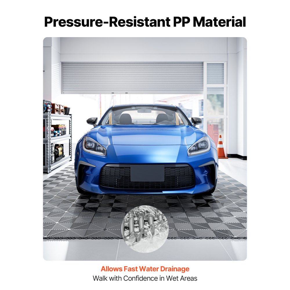 Πατάκια Αποχέτευσης VEVOR Interlocking, 310x310 mm, Πλακάκια Δαπέδου Γκαράζ, Αντιολισθητικό Πατάκι Ντους από Πλακάκια Αποχέτευσης PP, Αυτοαποστραγγιζόμενο, Εύκολη Εγκατάσταση, για Μπάνιο, Κουζίνα, Πισίνα & Εξωτερικούς Χώρους, Γκρι, Συσκευασία των 55 τεμαχίων Πατάκια Αποχέτευσης VEVOR Interlocking, 310x310 mm, Πλακάκια Δαπέδου Γκαράζ, Αντιολισθητικό Πατάκι Ντους από Πλακάκια Αποχέτευσης PP, Αυτοαποστραγγιζόμενο, Εύκολη Εγκατάσταση, για Μπάνιο, Κουζίνα, Πισίνα & Εξωτερικούς Χώρους, Γκρι, Συσκευασία των 55 τεμαχίων