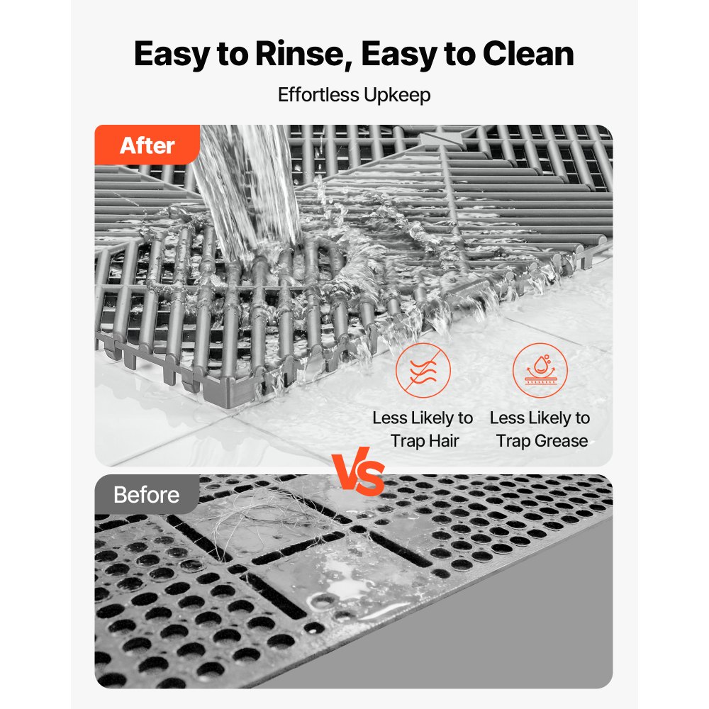 Πατάκια Αποχέτευσης VEVOR Interlocking, 310x310 mm, Πλακάκια Δαπέδου Γκαράζ, Αντιολισθητικό Πατάκι Ντους από Πλακάκια Αποχέτευσης PP, Αυτοαποστραγγιζόμενο, Εύκολη Εγκατάσταση, για Μπάνιο, Κουζίνα, Πισίνα & Εξωτερικούς Χώρους, Γκρι, Συσκευασία των 55 τεμαχίων Πατάκια Αποχέτευσης VEVOR Interlocking, 310x310 mm, Πλακάκια Δαπέδου Γκαράζ, Αντιολισθητικό Πατάκι Ντους από Πλακάκια Αποχέτευσης PP, Αυτοαποστραγγιζόμενο, Εύκολη Εγκατάσταση, για Μπάνιο, Κουζίνα, Πισίνα & Εξωτερικούς Χώρους, Γκρι, Συσκευασία των 55 τεμαχίων