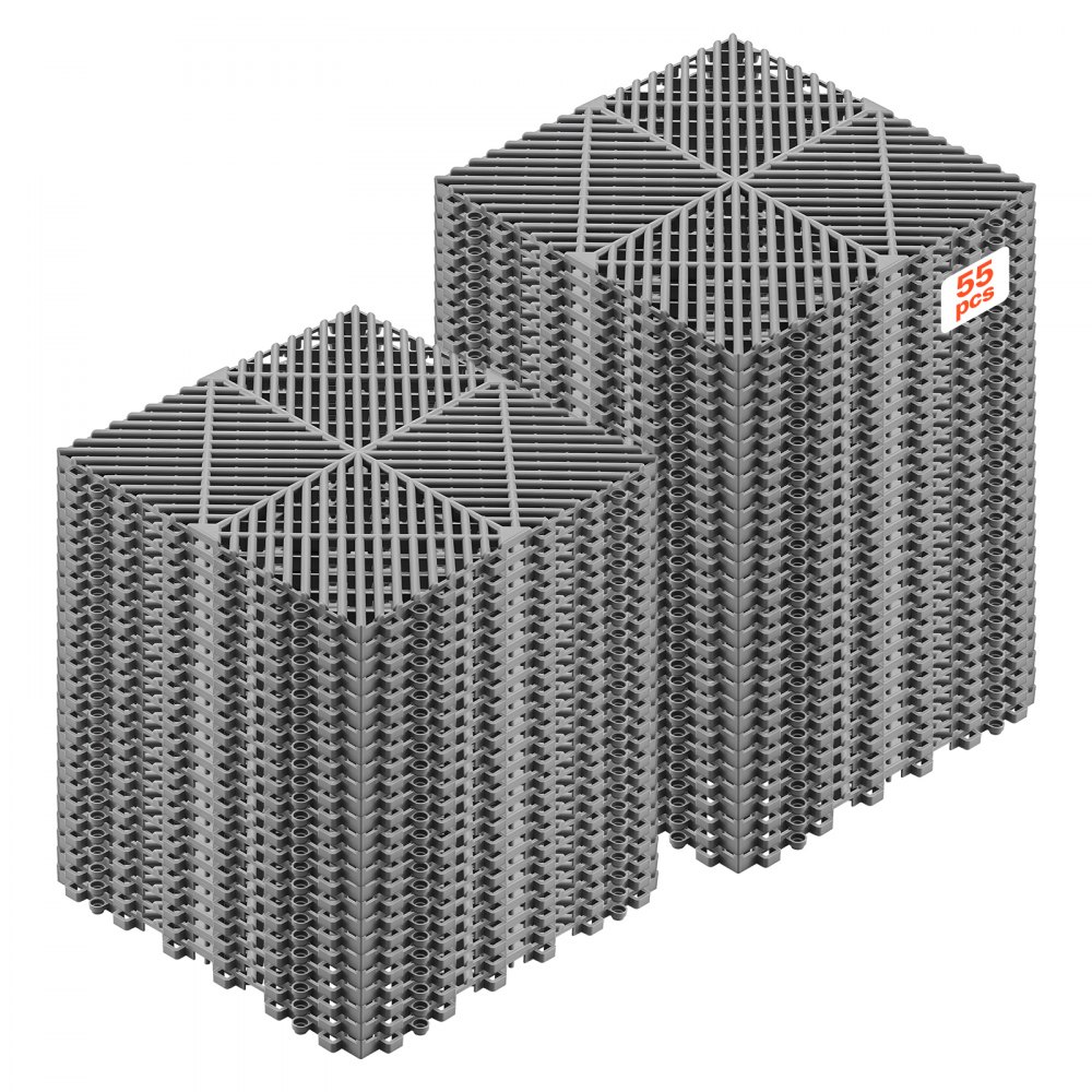 Πατάκια Αποχέτευσης VEVOR Interlocking, 310x310 mm, Πλακάκια Δαπέδου Γκαράζ, Αντιολισθητικό Πατάκι Ντους από Πλακάκια Αποχέτευσης PP, Αυτοαποστραγγιζόμενο, Εύκολη Εγκατάσταση, για Μπάνιο, Κουζίνα, Πισίνα & Εξωτερικούς Χώρους, Γκρι, Συσκευασία των 55 τεμαχίων Πατάκια Αποχέτευσης VEVOR Interlocking, 310x310 mm, Πλακάκια Δαπέδου Γκαράζ, Αντιολισθητικό Πατάκι Ντους από Πλακάκια Αποχέτευσης PP, Αυτοαποστραγγιζόμενο, Εύκολη Εγκατάσταση, για Μπάνιο, Κουζίνα, Πισίνα & Εξωτερικούς Χώρους, Γκρι, Συσκευασία των 55 τεμαχίων