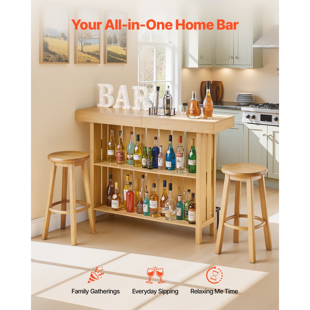 Μονάδα Μπαρ VEVOR Home, Τραπεζάκι Μπαρ Κρασιού 3 Επιπέδων με Ράφια Αποθήκευσης, Κουτί Αποθήκευσης Ανοιχτηρίου & Ρυθμιζόμενα Πόδια, Μαύρο Υποπόδιο, Ξύλινο & Μεταλλικό Ντουλάπι Ποτών για Σπίτι, Υπόγειο, Κουζίνα, Σαλόνι Μονάδα Μπαρ VEVOR Home, Τραπεζάκι Μπαρ Κρασιού 3 Επιπέδων με Ράφια Αποθήκευσης, Κουτί Αποθήκευσης Ανοιχτηρίου & Ρυθμιζόμενα Πόδια, Μαύρο Υποπόδιο, Ξύλινο & Μεταλλικό Ντουλάπι Ποτών για Σπίτι, Υπόγειο, Κουζίνα, Σαλόνι