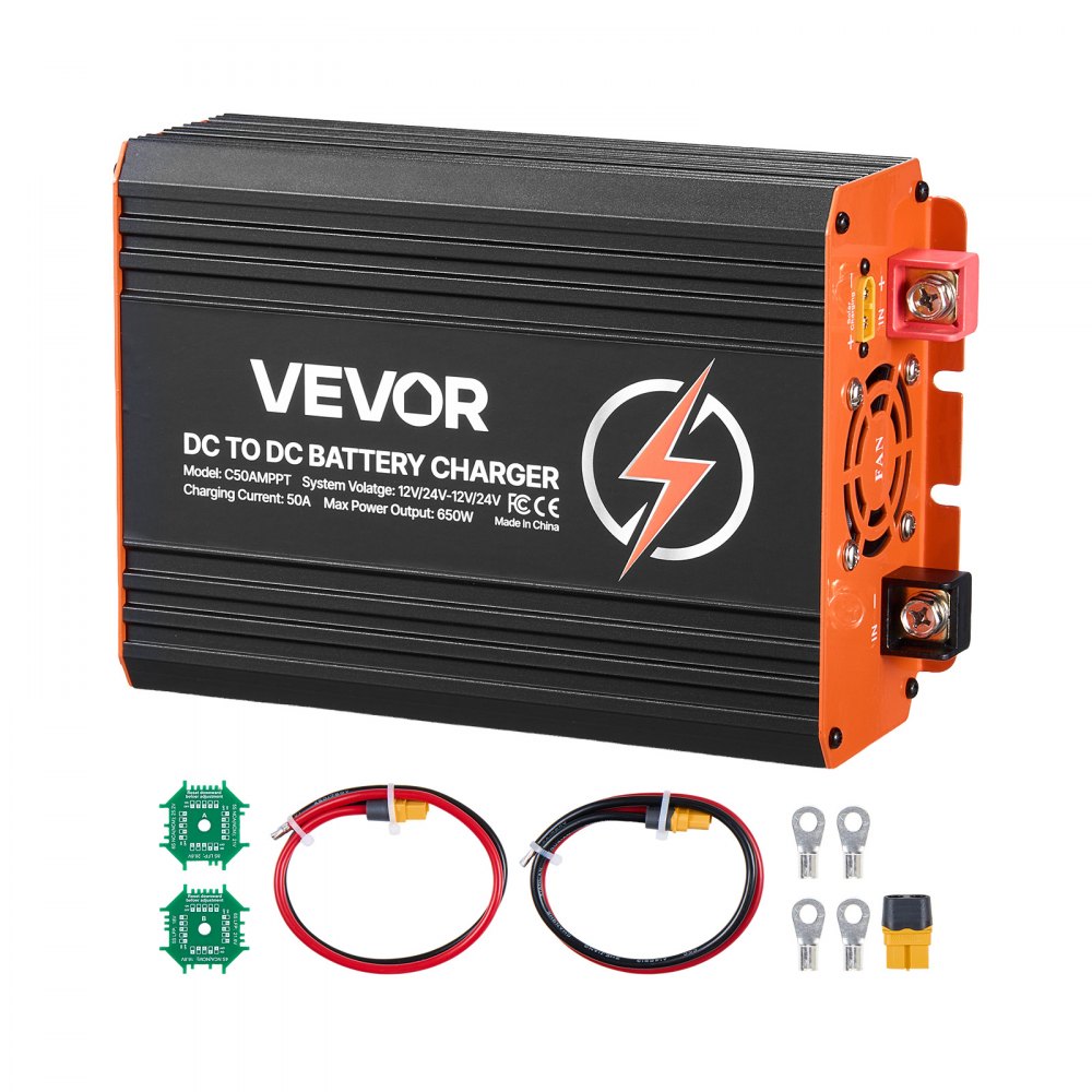 Φορτιστής VEVOR DC σε DC με MPPT, 650W, ενσωματωμένος φορτιστής μπαταρίας 50A, διπλή είσοδος ηλιακού πάνελ/εναλλάκτη, έξυπνη πολυβάθμια φόρτιση για μπαταρίες μολύβδου-οξέος LiFePO4, για τροχόσπιτα, αυτοκίνητα, εφεδρική τροφοδοσία σπιτιού Φορτιστής VEVOR DC σε DC με MPPT, 650W, ενσωματωμένος φορτιστής μπαταρίας 50A, διπλή είσοδος ηλιακού πάνελ/εναλλάκτη, έξυπνη πολυβάθμια φόρτιση για μπαταρίες μολύβδου-οξέος LiFePO4, για τροχόσπιτα, αυτοκίνητα, εφεδρική τροφοδοσία σπιτιού