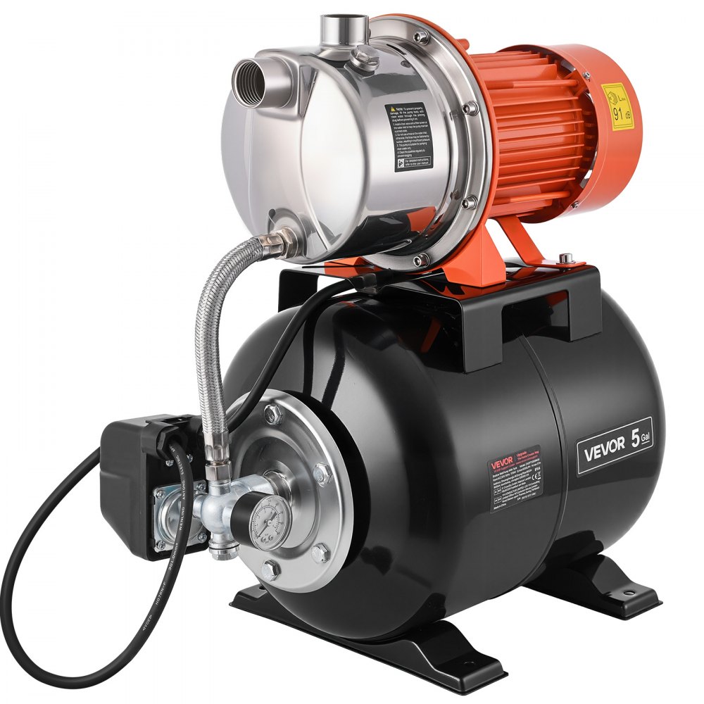 Αντλία ρηχού φρεατίου VEVOR 1,6 HP με δεξαμενή πίεσης, 230V 6000 LPH, Αντλία άρδευσης με ακροφύσιο από ανοξείδωτο χάλυβα με δεξαμενή 19 λίτρων, αυτόματο σύστημα ενίσχυσης νερού, διακόπτης πίεσης 1,4-2,8 bar, για γκαζόν σπιτιού, κήπου Αντλία ρηχού φρεατίου VEVOR 1,6 HP με δεξαμενή πίεσης, 230V 6000 LPH, Αντλία άρδευσης με ακροφύσιο από ανοξείδωτο χάλυβα με δεξαμενή 19 λίτρων, αυτόματο σύστημα ενίσχυσης νερού, διακόπτης πίεσης 1,4-2,8 bar, για γκαζόν σπιτιού, κήπου