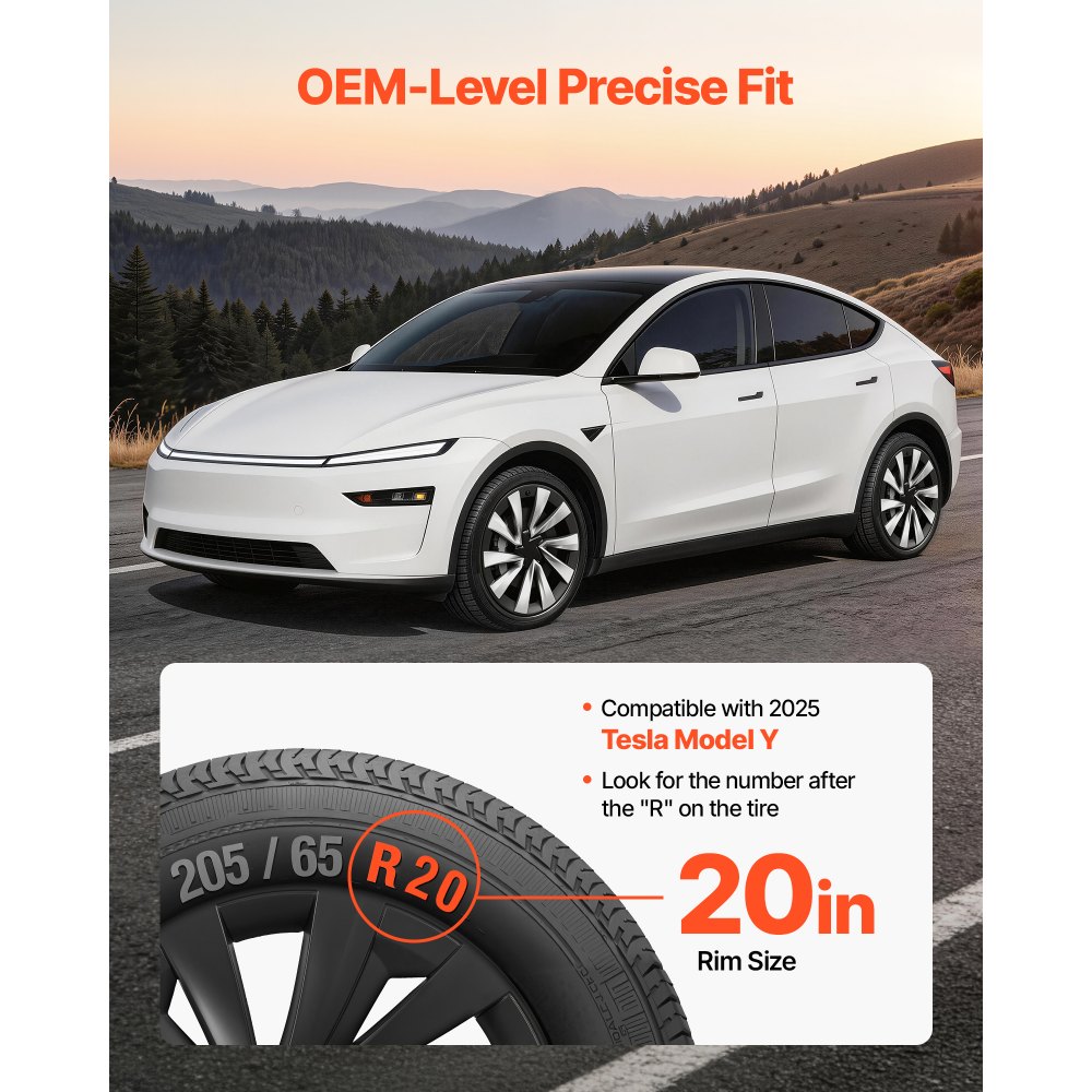 Καλύμματα τροχών VEVOR για Tesla Model Y 2025, Σετ 20 ιντσών με καλύμματα τροχών 4 τροχών, αντικατάσταση OEM, καλύμματα τροχών αυτοκινήτου με κούμπωμα μεγέθους R20, ανθεκτικά καλύμματα ζαντών ελαστικών ABS 10 ακτίνων, ματ μαύρο Καλύμματα τροχών VEVOR για Tesla Model Y 2025, Σετ 20 ιντσών με καλύμματα τροχών 4 τροχών, αντικατάσταση OEM, καλύμματα τροχών αυτοκινήτου με κούμπωμα μεγέθους R20, ανθεκτικά καλύμματα ζαντών ελαστικών ABS 10 ακτίνων, ματ μαύρο