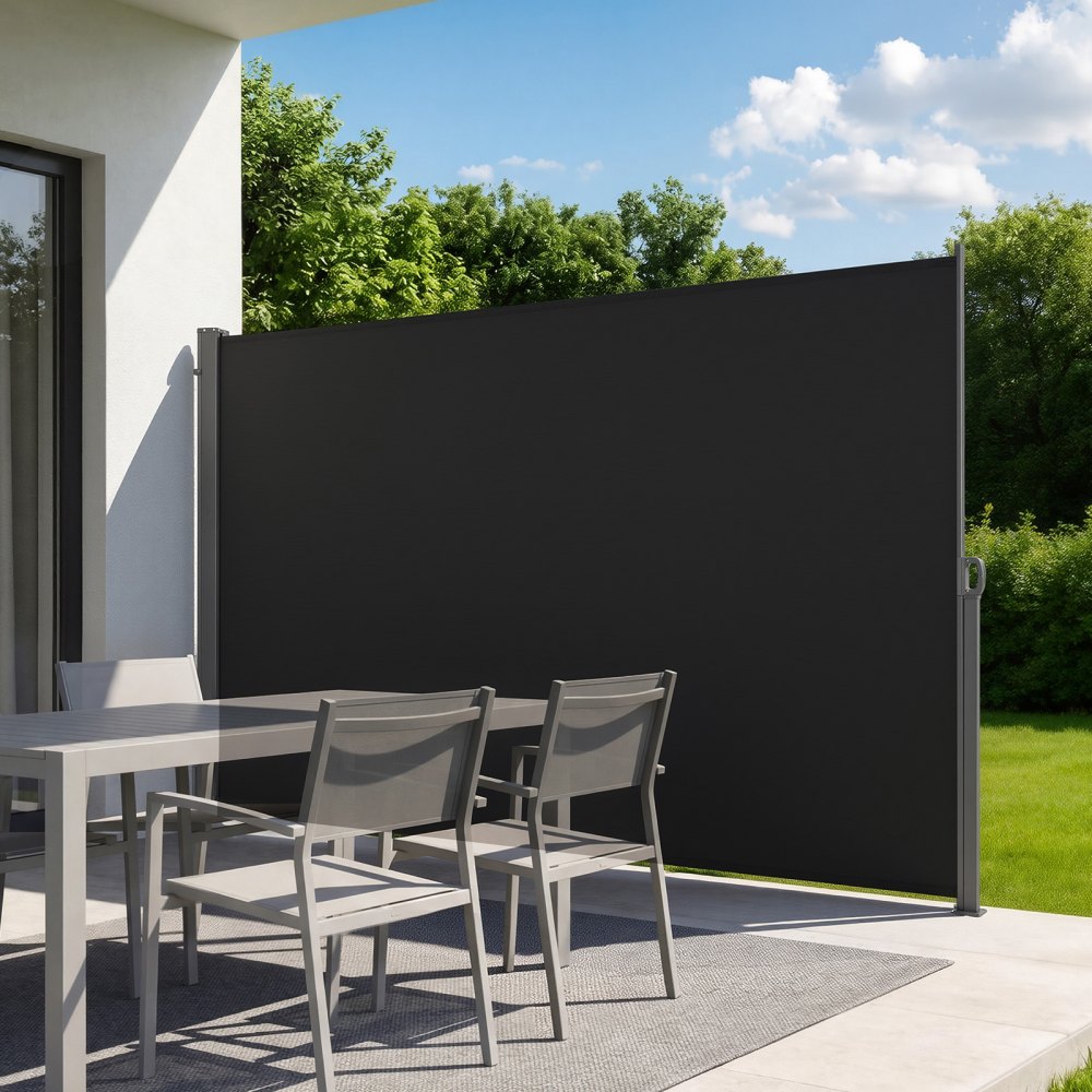 Πτυσσόμενη πλαϊνή τέντα VEVOR, 180x300 cm Πτυσσόμενη πλαϊνή τέντα βεράντας με ύφασμα πολυεστέρα 180 g/m², αδιάβροχη τέντα προστασίας προσωπικών δεδομένων εξωτερικού χώρου για κήπο, μπαλκόνι, πισίνες, βεράντα, μαύρη Πτυσσόμενη πλαϊνή τέντα VEVOR, 180x300 cm Πτυσσόμενη πλαϊνή τέντα βεράντας με ύφασμα πολυεστέρα 180 g/m², αδιάβροχη τέντα προστασίας προσωπικών δεδομένων εξωτερικού χώρου για κήπο, μπαλκόνι, πισίνες, βεράντα, μαύρη
