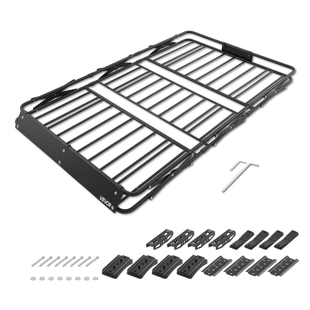 Καλάθι Αποσκευών VEVOR Roof Rack, 1626 x 990 x 102 mm, Βαρέως Τύπου Καλάθι Οροφής με Πτυσσόμενο Σχεδιασμό, Χωρητικότητα 90,72 kg, Βάση Αποσκευών Αυτοκινήτου με Εύκολη Εγκατάσταση σε Όλες τις Καιρικές Συνθήκες, Universal για Φορτηγό SUV Καλάθι Αποσκευών VEVOR Roof Rack, 1626 x 990 x 102 mm, Βαρέως Τύπου Καλάθι Οροφής με Πτυσσόμενο Σχεδιασμό, Χωρητικότητα 90,72 kg, Βάση Αποσκευών Αυτοκινήτου με Εύκολη Εγκατάσταση σε Όλες τις Καιρικές Συνθήκες, Universal για Φορτηγό SUV