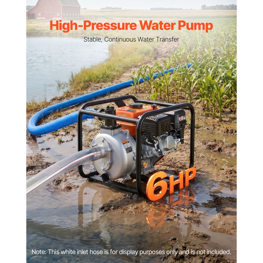 Αντλία νερού VEVOR με βενζίνη, 50,8 mm, 128 GPM 6HP, φορητή αντλία μεταφοράς νερού για λίπη, βενζινοκινητήρας με σωλήνα εκκένωσης 7,62 m, πλαίσιο βαρέως τύπου, πτερωτή από χυτοσίδηρο, για άρδευση, πισίνες Αντλία νερού VEVOR με βενζίνη, 50,8 mm, 128 GPM 6HP, φορητή αντλία μεταφοράς νερού για λίπη, βενζινοκινητήρας με σωλήνα εκκένωσης 7,62 m, πλαίσιο βαρέως τύπου, πτερωτή από χυτοσίδηρο, για άρδευση, πισίνες