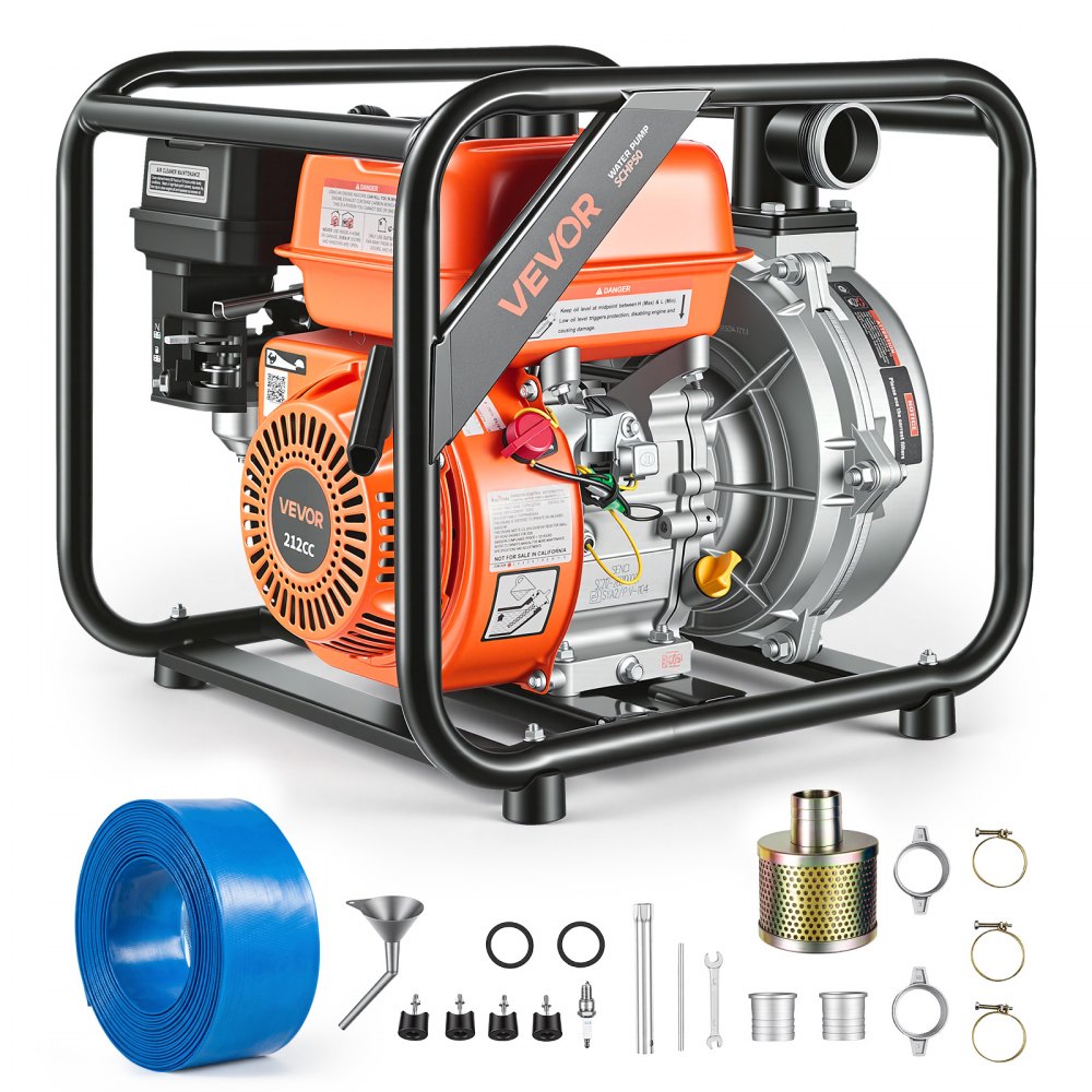 Αντλία νερού VEVOR με βενζίνη, 50,8 mm, 128 GPM 6HP, φορητή αντλία μεταφοράς νερού για λίπη, βενζινοκινητήρας με σωλήνα εκκένωσης 7,62 m, πλαίσιο βαρέως τύπου, πτερωτή από χυτοσίδηρο, για άρδευση, πισίνες Αντλία νερού VEVOR με βενζίνη, 50,8 mm, 128 GPM 6HP, φορητή αντλία μεταφοράς νερού για λίπη, βενζινοκινητήρας με σωλήνα εκκένωσης 7,62 m, πλαίσιο βαρέως τύπου, πτερωτή από χυτοσίδηρο, για άρδευση, πισίνες