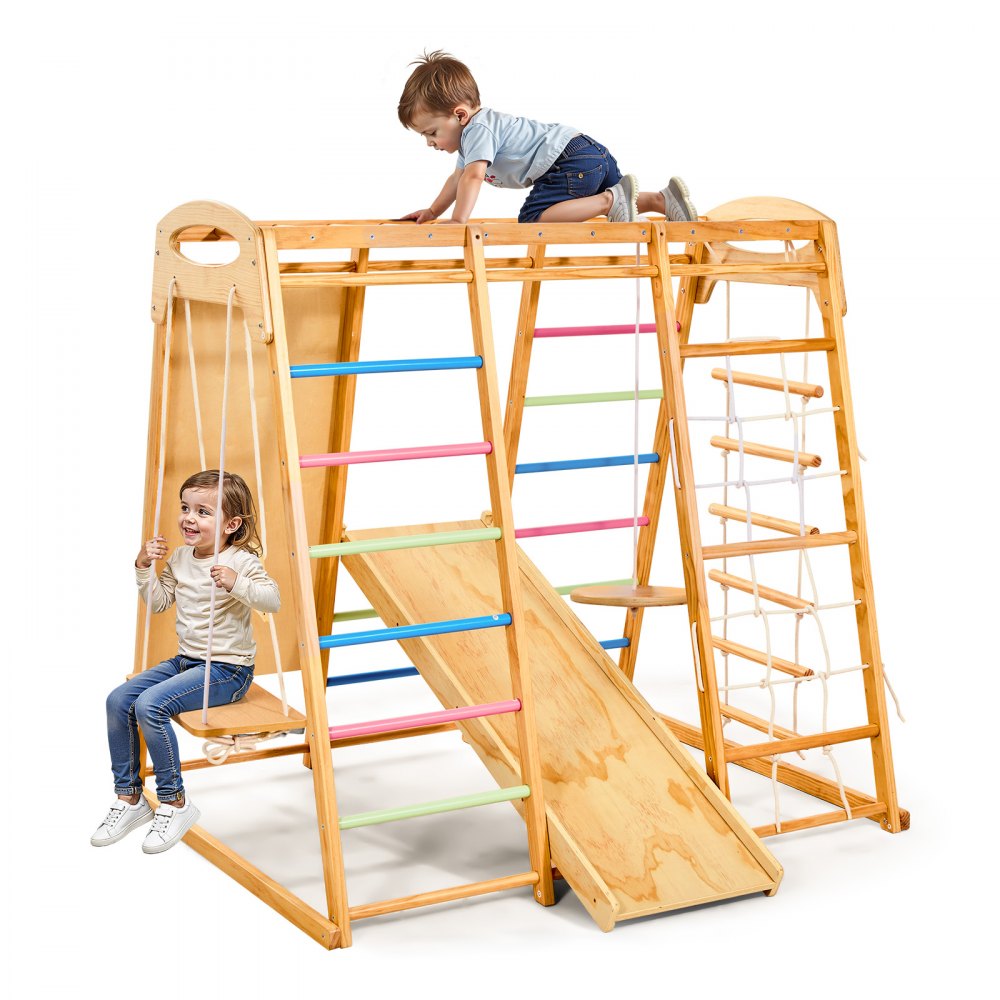 VEVOR Εσωτερική Παιδική Χαρά Jungle Gym, Παιχνίδια Αναρρίχησης Montessori 9 σε 1 για νήπια, Ξύλινο Σετ Εσωτερικής Παιδικής Χαράς 113KG με Μπάρα Μαϊμούς, Κούνιες, Τσουλήθρα, Σχοινί / Ξύλινη Σκάλα, Δίχτυ Αναρρίχησης, Μπάρα & Βράχο VEVOR Εσωτερική Παιδική Χαρά Jungle Gym, Παιχνίδια Αναρρίχησης Montessori 9 σε 1 για νήπια, Ξύλινο Σετ Εσωτερικής Παιδικής Χαράς 113KG με Μπάρα Μαϊμούς, Κούνιες, Τσουλήθρα, Σχοινί / Ξύλινη Σκάλα, Δίχτυ Αναρρίχησης, Μπάρα & Βράχο