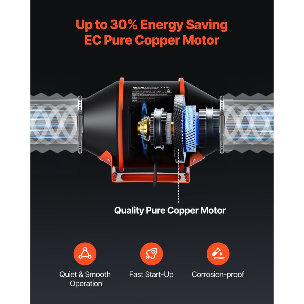 Ανεμιστήρας αγωγού VEVOR Inline, 349m³/h 101,6mm EC με κινητήρα και εξαερισμό 10 ταχυτήτων, ελεγκτής PWM, έλεγχος με εφαρμογή, αισθητήρας θερμοκρασίας και υγρασίας, ψύξη για σκηνή καλλιέργειας, εσωτερική κηπουρική, υδροπονία Ανεμιστήρας αγωγού VEVOR Inline, 349m³/h 101,6mm EC με κινητήρα και εξαερισμό 10 ταχυτήτων, ελεγκτής PWM, έλεγχος με εφαρμογή, αισθητήρας θερμοκρασίας και υγρασίας, ψύξη για σκηνή καλλιέργειας, εσωτερική κηπουρική, υδροπονία
