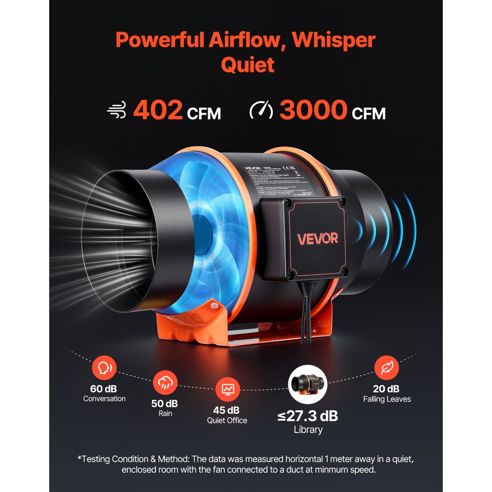 Ανεμιστήρας αγωγού VEVOR Inline, 683m³/h 152,4mm EC με κινητήρα και εξαερισμό 10 ταχυτήτων, ελεγκτής PWM, έλεγχος με εφαρμογή, αισθητήρας θερμοκρασίας και υγρασίας, ψύξη για σκηνή καλλιέργειας, εσωτερική κηπουρική, υδροπονία Ανεμιστήρας αγωγού VEVOR Inline, 683m³/h 152,4mm EC με κινητήρα και εξαερισμό 10 ταχυτήτων, ελεγκτής PWM, έλεγχος με εφαρμογή, αισθητήρας θερμοκρασίας και υγρασίας, ψύξη για σκηνή καλλιέργειας, εσωτερική κηπουρική, υδροπονία