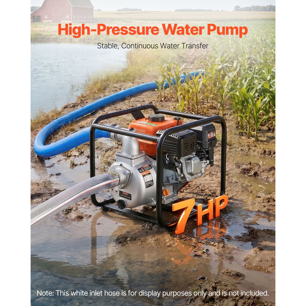 Αντλία νερού VEVOR με βενζίνη, 50,8 mm, 142 GPM 7HP, φορητή αντλία μεταφοράς νερού για λίπη, βενζινοκινητήρας με σωλήνα εκκένωσης 7,62 m, πλαίσιο βαρέως τύπου, πτερωτή από χυτοσίδηρο, για άρδευση, πισίνες Αντλία νερού VEVOR με βενζίνη, 50,8 mm, 142 GPM 7HP, φορητή αντλία μεταφοράς νερού για λίπη, βενζινοκινητήρας με σωλήνα εκκένωσης 7,62 m, πλαίσιο βαρέως τύπου, πτερωτή από χυτοσίδηρο, για άρδευση, πισίνες