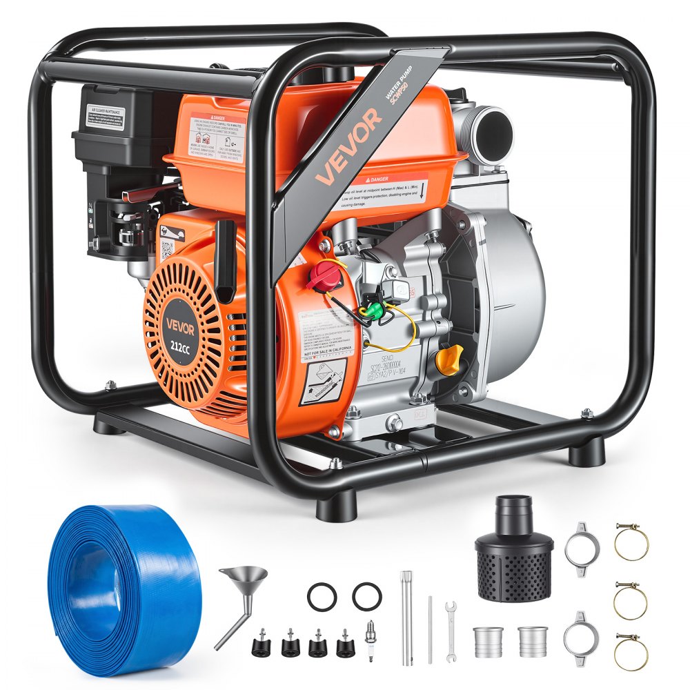 Αντλία νερού VEVOR με βενζίνη, 50,8 mm, 142 GPM 7HP, φορητή αντλία μεταφοράς νερού για λίπη, βενζινοκινητήρας με σωλήνα εκκένωσης 7,62 m, πλαίσιο βαρέως τύπου, πτερωτή από χυτοσίδηρο, για άρδευση, πισίνες Αντλία νερού VEVOR με βενζίνη, 50,8 mm, 142 GPM 7HP, φορητή αντλία μεταφοράς νερού για λίπη, βενζινοκινητήρας με σωλήνα εκκένωσης 7,62 m, πλαίσιο βαρέως τύπου, πτερωτή από χυτοσίδηρο, για άρδευση, πισίνες