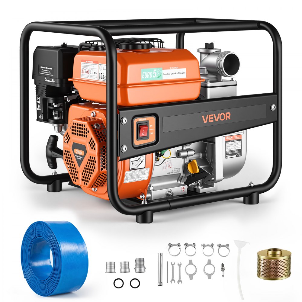 Αντλία νερού VEVOR με βενζίνη, 50,8 mm, 158 GPM 7HP, φορητή αντλία μεταφοράς νερού για λίπη, βενζινοκινητήρας με σωλήνα εκκένωσης 7,62 m, πλαίσιο βαρέως τύπου, πτερωτή από χυτοσίδηρο, για άρδευση, πισίνες Αντλία νερού VEVOR με βενζίνη, 50,8 mm, 158 GPM 7HP, φορητή αντλία μεταφοράς νερού για λίπη, βενζινοκινητήρας με σωλήνα εκκένωσης 7,62 m, πλαίσιο βαρέως τύπου, πτερωτή από χυτοσίδηρο, για άρδευση, πισίνες