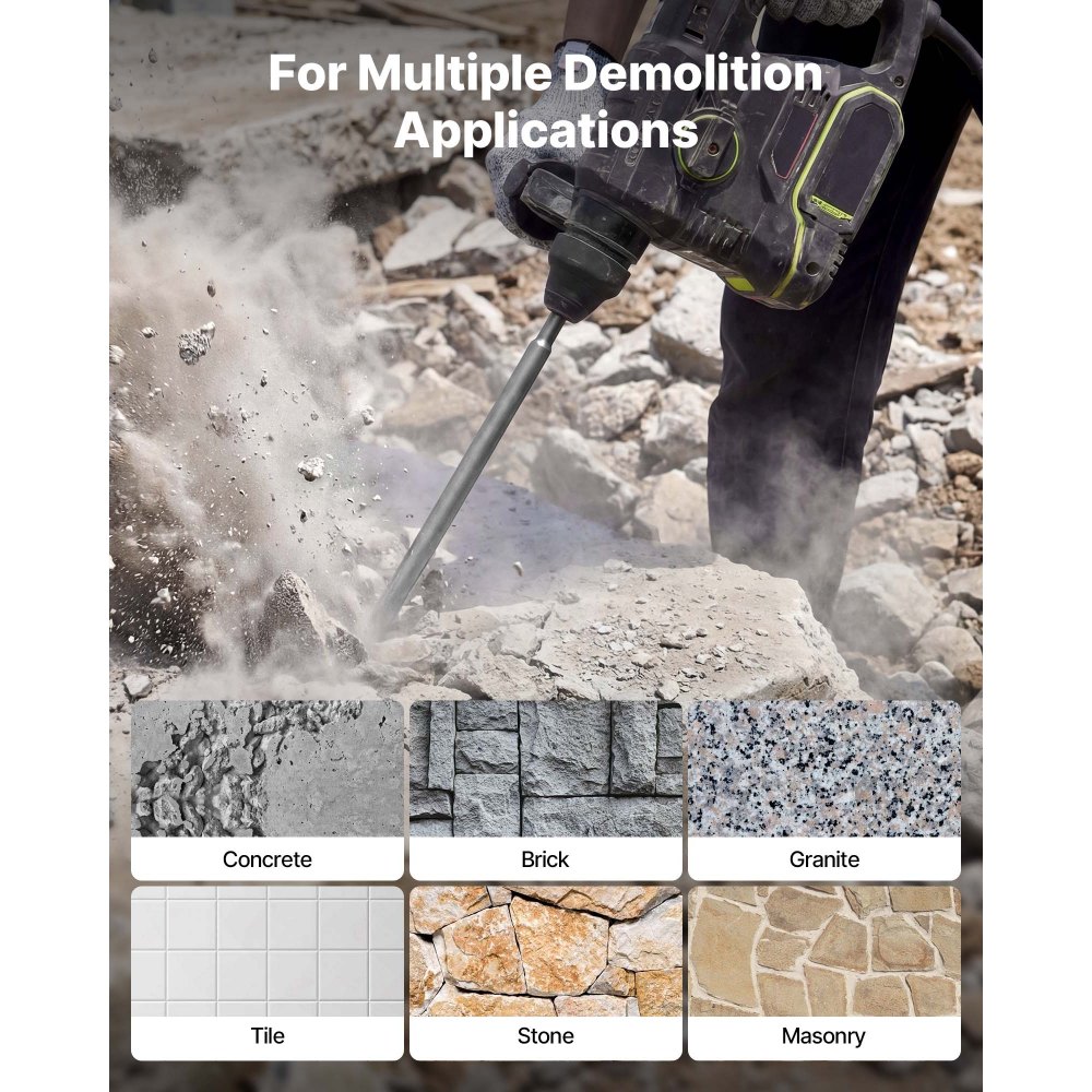 Σετ καλεμιών VEVOR SDS Plus, 6 τεμάχια προσαρτήματα περιστροφικού κρουστικού δράπανου SDS Plus, περιλαμβάνει καλέμια αιχμής, επίπεδης καλέμι και καλέμι σχήματος U, θερμικά επεξεργασμένο κράμα χάλυβα 40Cr, αιχμηρή άκρη για κατεδάφιση, σκυρόδεμα και τούβλα Σετ καλεμιών VEVOR SDS Plus, 6 τεμάχια προσαρτήματα περιστροφικού κρουστικού δράπανου SDS Plus, περιλαμβάνει καλέμια αιχμής, επίπεδης καλέμι και καλέμι σχήματος U, θερμικά επεξεργασμένο κράμα χάλυβα 40Cr, αιχμηρή άκρη για κατεδάφιση, σκυρόδεμα και τούβλα