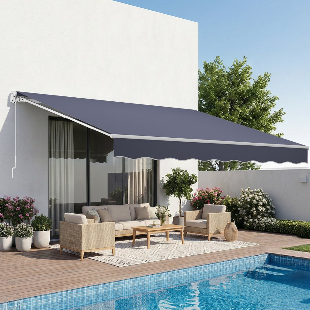 VEVOR Χειροκίνητη Αναδιπλούμενη Τέντα, 400 x 300 cm Εξωτερική Τέντα Βεράντας Αναδιπλούμενη, Πόρτα Βεράντας Παράθυρο Αδιάβροχο Πολυεστερικό Σκίαστρο με Λαβή Στροφάλου για Βεράντα, Μπαλκόνι, Αυλή, Γκρι VEVOR Χειροκίνητη Αναδιπλούμενη Τέντα, 400 x 300 cm Εξωτερική Τέντα Βεράντας Αναδιπλούμενη, Πόρτα Βεράντας Παράθυρο Αδιάβροχο Πολυεστερικό Σκίαστρο με Λαβή Στροφάλου για Βεράντα, Μπαλκόνι, Αυλή, Γκρι