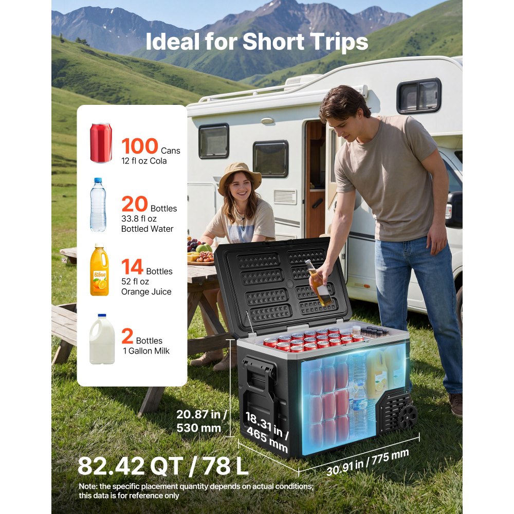 Ψυγείο VEVOR 12 Volt, ψυγείο αυτοκινήτου 82,4 QT/78L, φορητός ηλεκτρικός συμπιεστής κατάψυξης με λαβή, χειριστήριο APP και τροχό, 12V/24V DC 100-240V AC, -20℃ έως 20℃, για φορτηγό, βαν, τροχόσπιτο, SUV, ταξίδια, κάμπινγκ Ψυγείο VEVOR 12 Volt, ψυγείο αυτοκινήτου 82,4 QT/78L, φορητός ηλεκτρικός συμπιεστής κατάψυξης με λαβή, χειριστήριο APP και τροχό, 12V/24V DC 100-240V AC, -20℃ έως 20℃, για φορτηγό, βαν, τροχόσπιτο, SUV, ταξίδια, κάμπινγκ