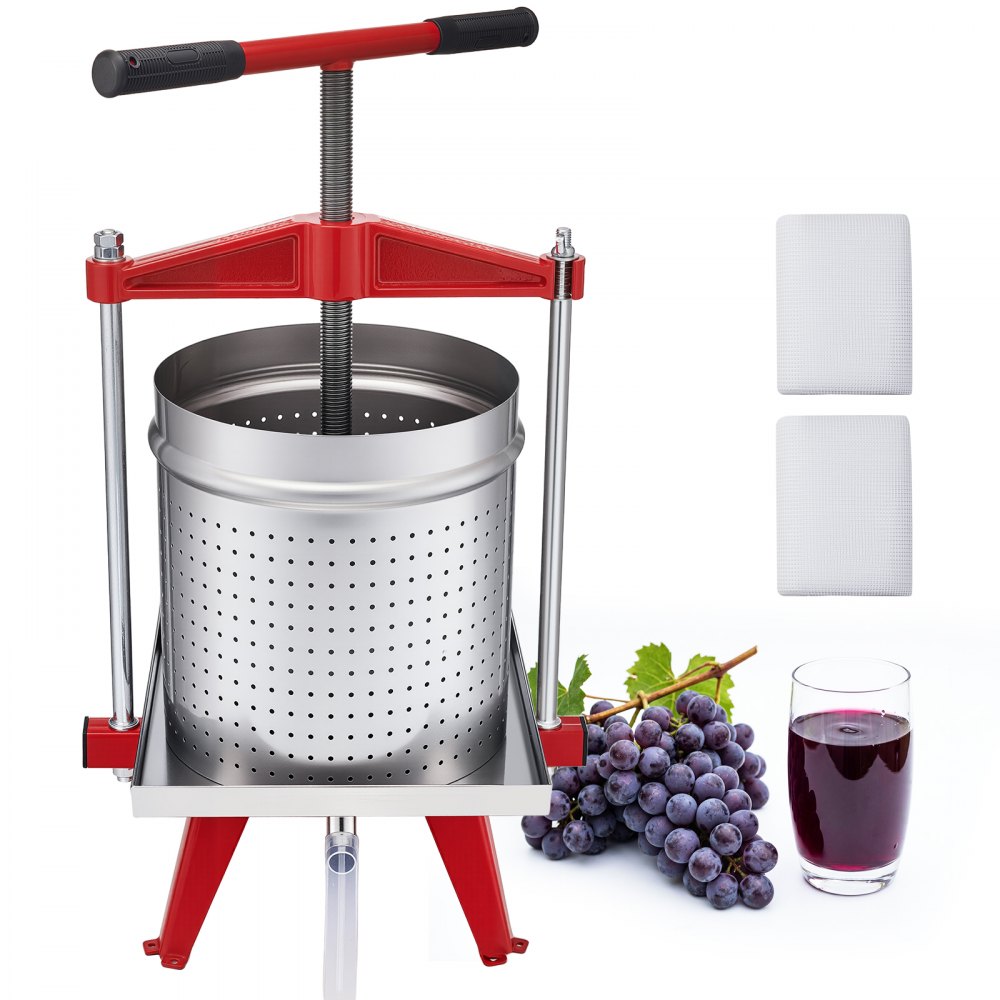 Πρέσα κρασιού VEVOR Fruit, 3.96Gal/15L, χειροκίνητη μηχανή χυμού από ανοξείδωτο ατσάλι, βαριά λαβή σε σχήμα Τ και εγκάρσια δοκός για πρέσα λαχανικών για μηλίτη, μήλο, σταφύλι, με 2 σακούλες φίλτρου, για οικιακή ζυθοποιία στην κουζίνα Πρέσα κρασιού VEVOR Fruit, 3.96Gal/15L, χειροκίνητη μηχανή χυμού από ανοξείδωτο ατσάλι, βαριά λαβή σε σχήμα Τ και εγκάρσια δοκός για πρέσα λαχανικών για μηλίτη, μήλο, σταφύλι, με 2 σακούλες φίλτρου, για οικιακή ζυθοποιία στην κουζίνα