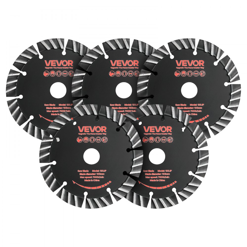 Λεπίδες διαμαντιών VEVOR 133 mm, 5 λεπίδες κοπής τοίχου Chaser, άξονας 20 mm, διαμαντένια τμήματα υψηλής σκληρότητας, χαλύβδινος πυρήνας 65Mn, ξηρή και υγρή κοπή, καθαρές άκρες για σκυρόδεμα, τούβλα, πέτρα, τσιμέντο Λεπίδες διαμαντιών VEVOR 133 mm, 5 λεπίδες κοπής τοίχου Chaser, άξονας 20 mm, διαμαντένια τμήματα υψηλής σκληρότητας, χαλύβδινος πυρήνας 65Mn, ξηρή και υγρή κοπή, καθαρές άκρες για σκυρόδεμα, τούβλα, πέτρα, τσιμέντο