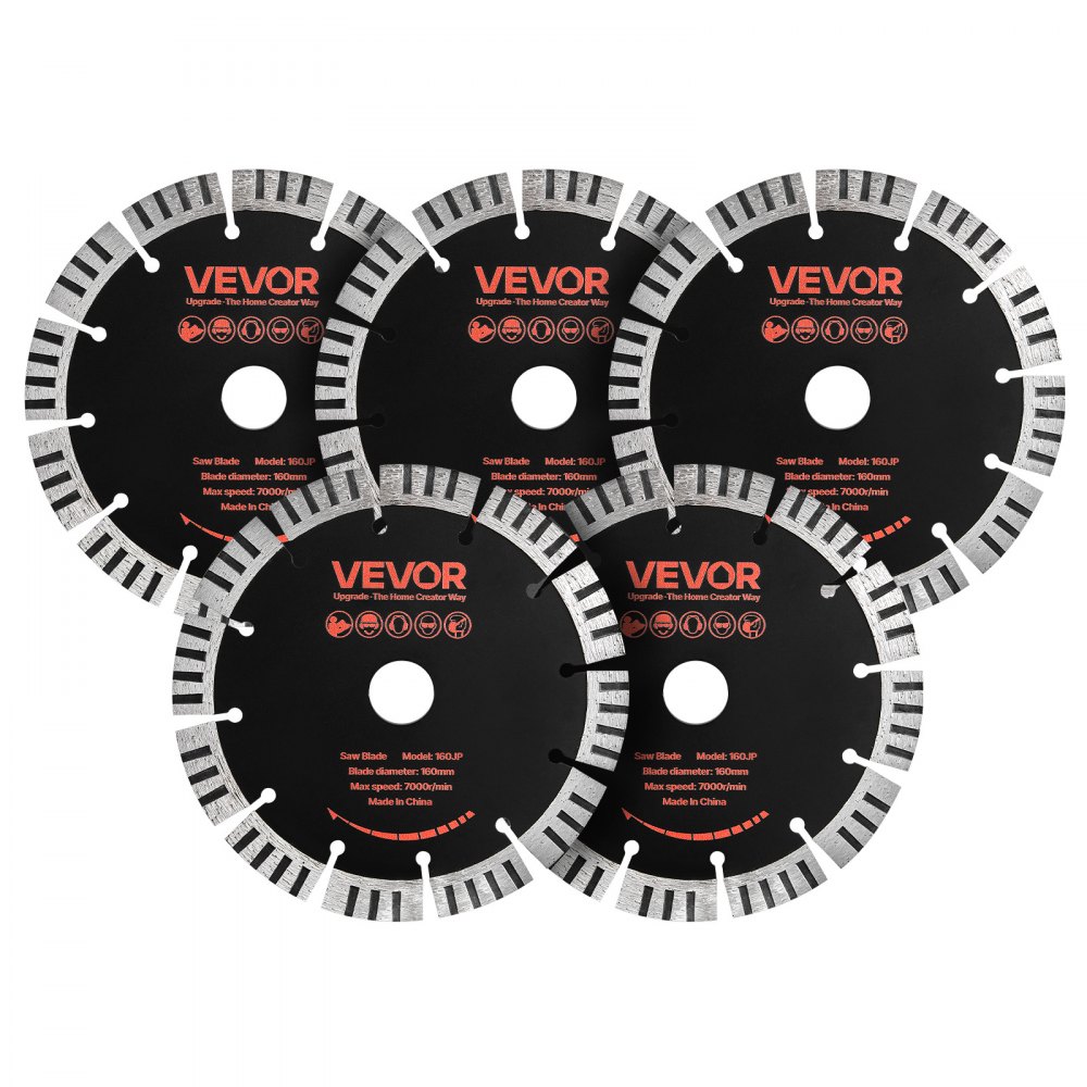 Λεπίδες διαμαντιών VEVOR 160 mm, 5 λεπίδες κοπής τοίχου Chaser, άξονας 22,2 mm, διαμαντένια τμήματα υψηλής σκληρότητας, χαλύβδινος πυρήνας 65Mn, ξηρή, υγρή κοπή, καθαρές άκρες για σκυρόδεμα, τούβλα, πέτρα, τσιμέντο Λεπίδες διαμαντιών VEVOR 160 mm, 5 λεπίδες κοπής τοίχου Chaser, άξονας 22,2 mm, διαμαντένια τμήματα υψηλής σκληρότητας, χαλύβδινος πυρήνας 65Mn, ξηρή, υγρή κοπή, καθαρές άκρες για σκυρόδεμα, τούβλα, πέτρα, τσιμέντο