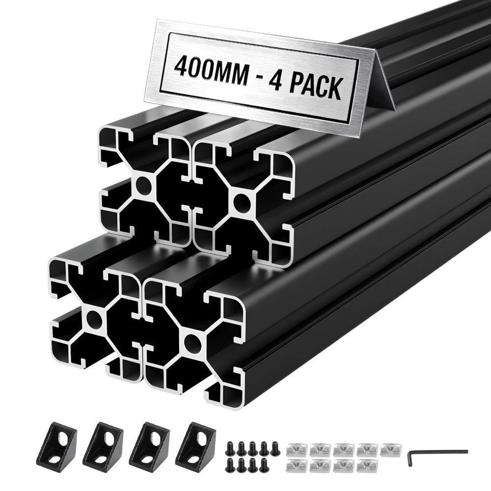 Προφίλ εξώθησης αλουμινίου VEVOR 4PCS 4040, 15,75 ίντσες 400 mm, ανοδιωμένη γραμμική ράγα ευρωπαϊκού προτύπου με υποδοχή T, ράγα αλουμινίου υψηλής αντοχής από εξώθηση, για εξαρτήματα τρισδιάστατων εκτυπωτών και πάγκο εργασίας CNC DIY, μαύρο Προφίλ εξώθησης αλουμινίου VEVOR 4PCS 4040, 15,75 ίντσες 400 mm, ανοδιωμένη γραμμική ράγα ευρωπαϊκού προτύπου με υποδοχή T, ράγα αλουμινίου υψηλής αντοχής από εξώθηση, για εξαρτήματα τρισδιάστατων εκτυπωτών και πάγκο εργασίας CNC DIY, μαύρο