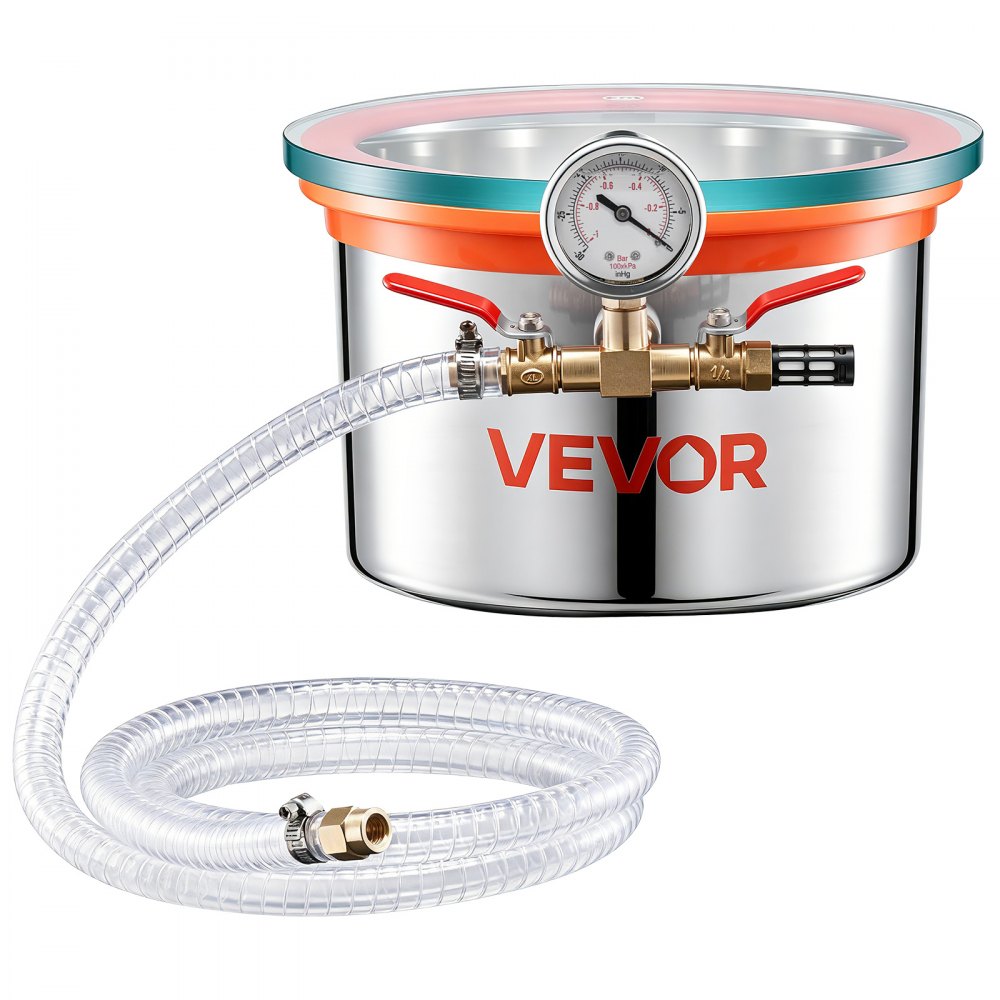 Θάλαμος κενού VEVOR 5,7 L, από ανοξείδωτο ατσάλι, θάλαμος απαέρωσης κενού με καπάκι από σκληρυμένο γυαλί, σωλήνας, φίλτρο αέρα, ιδανικός για χύτευση ρητίνης, σταθεροποίηση ξύλου, απαέρωση σιλικόνης, εποξειδικές ρητίνες, αιθέρια έλαια Θάλαμος κενού VEVOR 5,7 L, από ανοξείδωτο ατσάλι, θάλαμος απαέρωσης κενού με καπάκι από σκληρυμένο γυαλί, σωλήνας, φίλτρο αέρα, ιδανικός για χύτευση ρητίνης, σταθεροποίηση ξύλου, απαέρωση σιλικόνης, εποξειδικές ρητίνες, αιθέρια έλαια