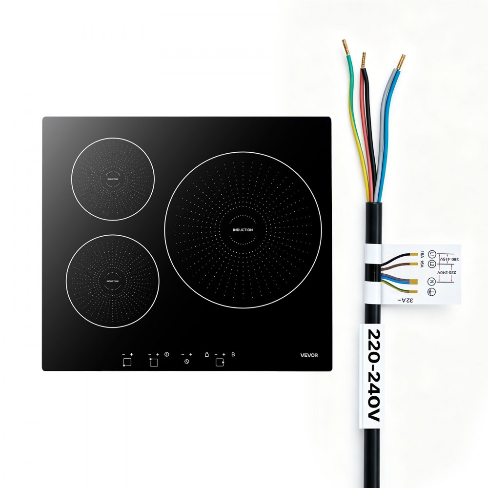 VEVOR Επαγωγική Εστία 60 cm 3 Εστίες Εντοιχιζόμενη Ηλεκτρική Κουζίνα 220V 6200W, Επιτραπέζια Επαγωγική Εστία, με 9 Επίπεδα Ισχύος, Οθόνη Αφής LED, Κεραμική Γυάλινη Επιφάνεια, Κλείδωμα Παιδιών, για Κουζίνα, RV VEVOR Επαγωγική Εστία 60 cm 3 Εστίες Εντοιχιζόμενη Ηλεκτρική Κουζίνα 220V 6200W, Επιτραπέζια Επαγωγική Εστία, με 9 Επίπεδα Ισχύος, Οθόνη Αφής LED, Κεραμική Γυάλινη Επιφάνεια, Κλείδωμα Παιδιών, για Κουζίνα, RV
