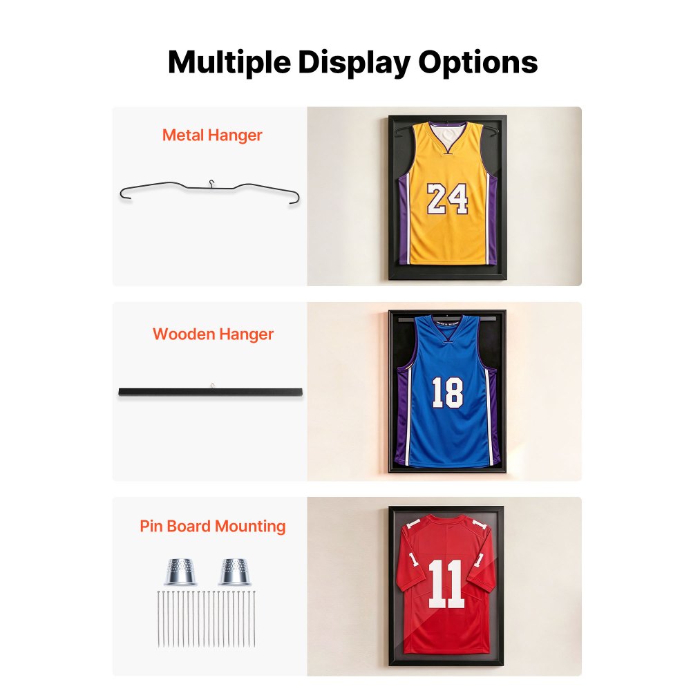 Βιτρίνα βιτρίνας VEVOR Jersey Frame, 79,5x 59x 4 cm, Ξύλινο κουτί σκιών για αθλητική φανέλα με 98% προστασία από την υπεριώδη ακτινοβολία, με πάνελ και κρεμάστρα PC, μαγνητική κλειδαριά, για στολή μπέιζμπολ, μπάσκετ, ποδοσφαίρου, χόκεϊ, 2 τεμάχια Βιτρίνα βιτρίνας VEVOR Jersey Frame, 79,5x 59x 4 cm, Ξύλινο κουτί σκιών για αθλητική φανέλα με 98% προστασία από την υπεριώδη ακτινοβολία, με πάνελ και κρεμάστρα PC, μαγνητική κλειδαριά, για στολή μπέιζμπολ, μπάσκετ, ποδοσφαίρου, χόκεϊ, 2 τεμάχια