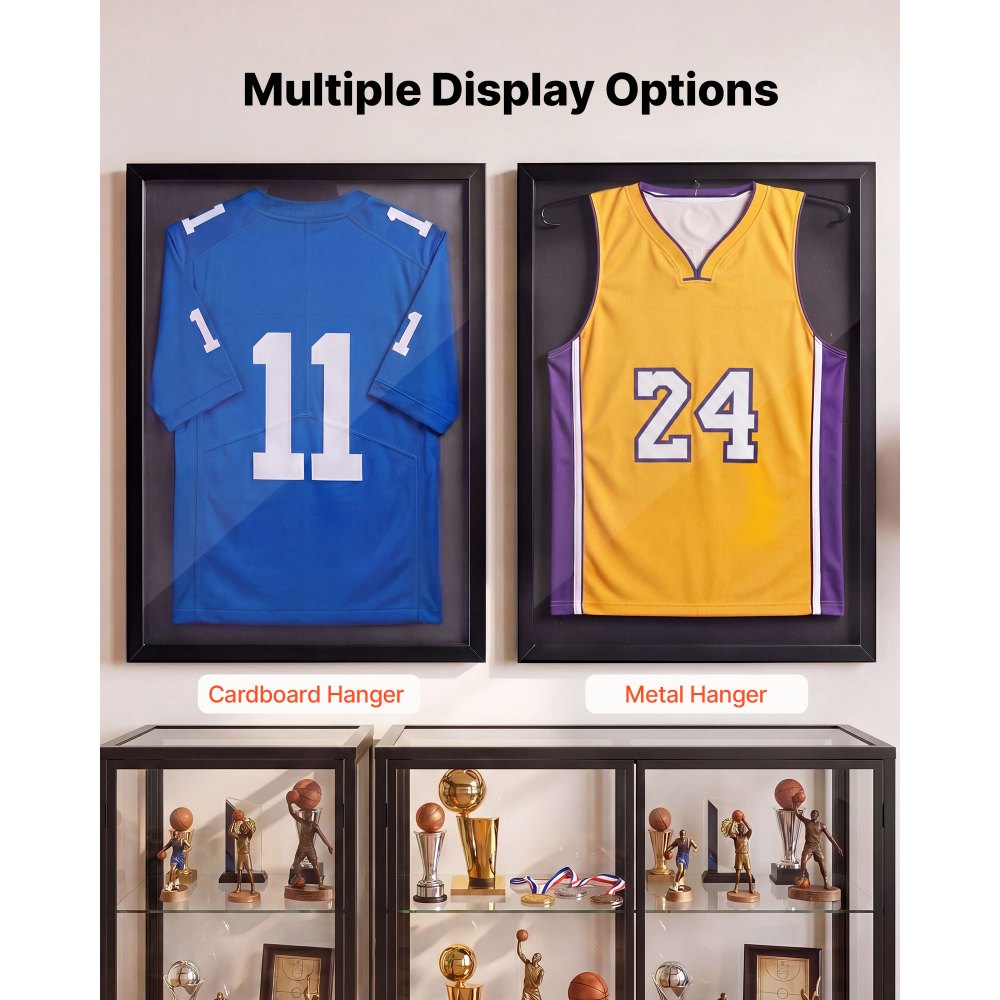 Βιτρίνα βιτρίνας VEVOR Jersey Frame, 80 x 60 x 2,5 cm, Ξύλινο κουτί σκιών για αθλητική φανέλα με 98% προστασία από την υπεριώδη ακτινοβολία, για μπλούζα μπέιζμπολ, μπάσκετ, ποδόσφαιρο, χόκεϊ, αθλητική και στολή, μαύρο Βιτρίνα βιτρίνας VEVOR Jersey Frame, 80 x 60 x 2,5 cm, Ξύλινο κουτί σκιών για αθλητική φανέλα με 98% προστασία από την υπεριώδη ακτινοβολία, για μπλούζα μπέιζμπολ, μπάσκετ, ποδόσφαιρο, χόκεϊ, αθλητική και στολή, μαύρο