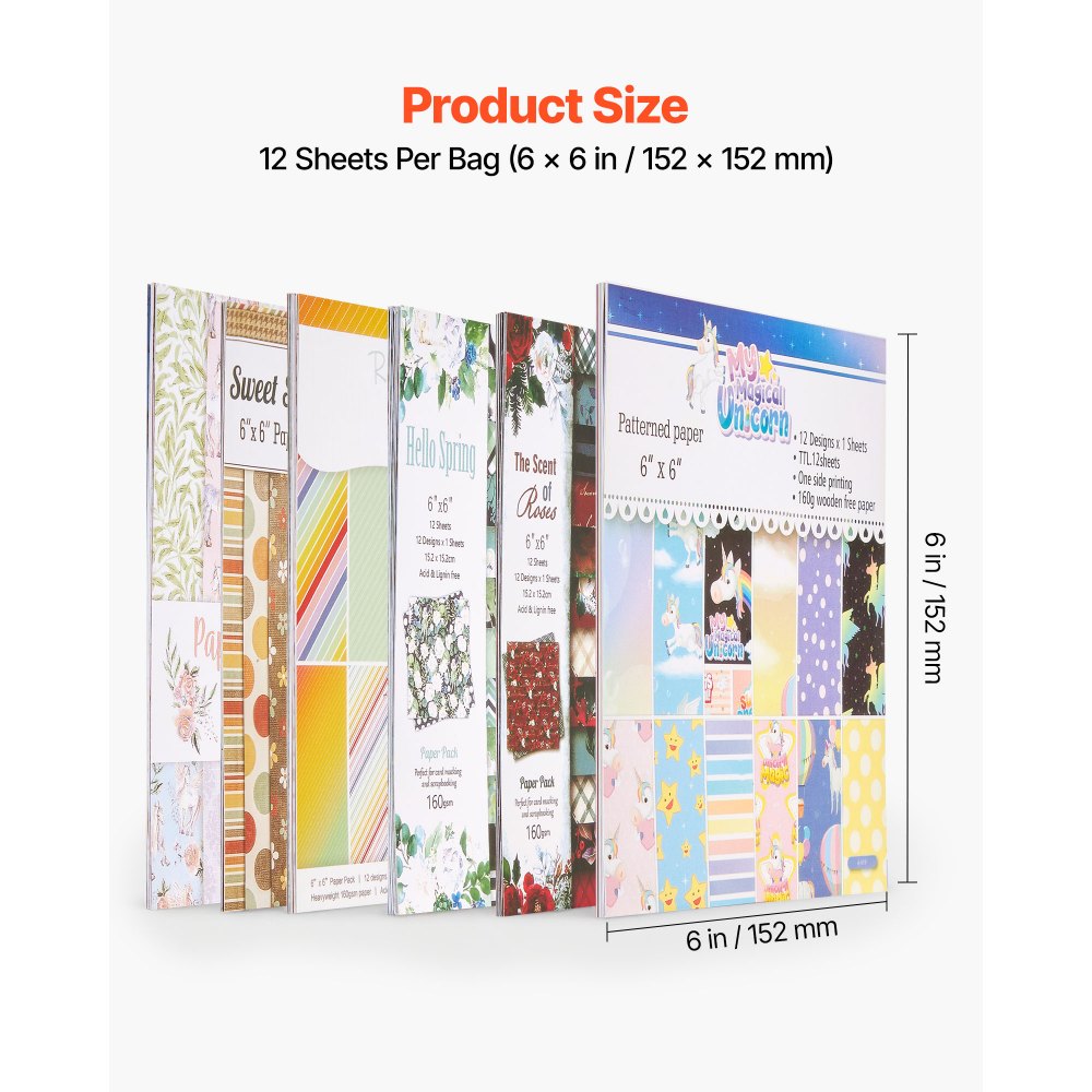 Χαρτί Scrapbooking VEVOR, 72 φύλλα, σετ χαρτιού με ανάμεικτα ειδικά σχέδια 152 mm για μηχανή κοπής και ανάγλυφης εκτύπωσης VEVOR, ζωηρό χρώμα, για διακοσμήσεις, scrapbooking, κατασκευή καρτών και χειροτεχνίες DIY Χαρτί Scrapbooking VEVOR, 72 φύλλα, σετ χαρτιού με ανάμεικτα ειδικά σχέδια 152 mm για μηχανή κοπής και ανάγλυφης εκτύπωσης VEVOR, ζωηρό χρώμα, για διακοσμήσεις, scrapbooking, κατασκευή καρτών και χειροτεχνίες DIY