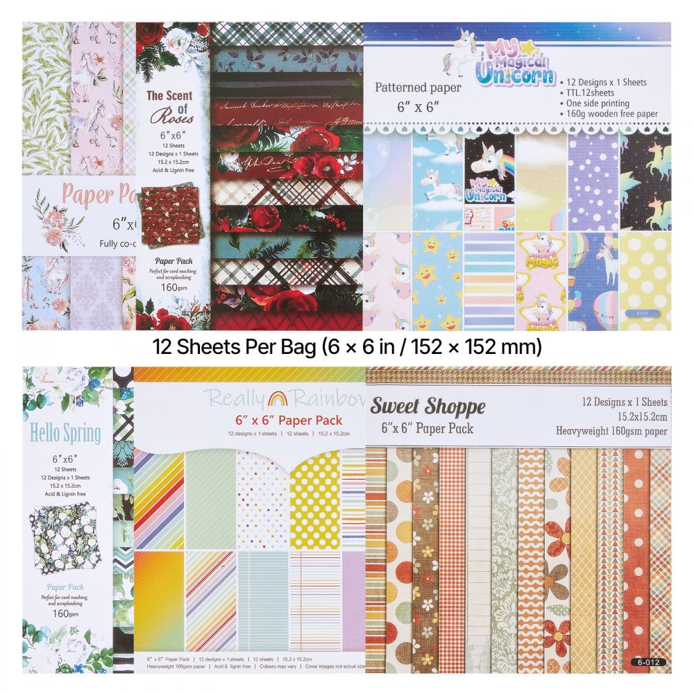 Χαρτί Scrapbooking VEVOR, 72 φύλλα, σετ χαρτιού με ανάμεικτα ειδικά σχέδια 152 mm για μηχανή κοπής και ανάγλυφης εκτύπωσης VEVOR, ζωηρό χρώμα, για διακοσμήσεις, scrapbooking, κατασκευή καρτών και χειροτεχνίες DIY Χαρτί Scrapbooking VEVOR, 72 φύλλα, σετ χαρτιού με ανάμεικτα ειδικά σχέδια 152 mm για μηχανή κοπής και ανάγλυφης εκτύπωσης VEVOR, ζωηρό χρώμα, για διακοσμήσεις, scrapbooking, κατασκευή καρτών και χειροτεχνίες DIY