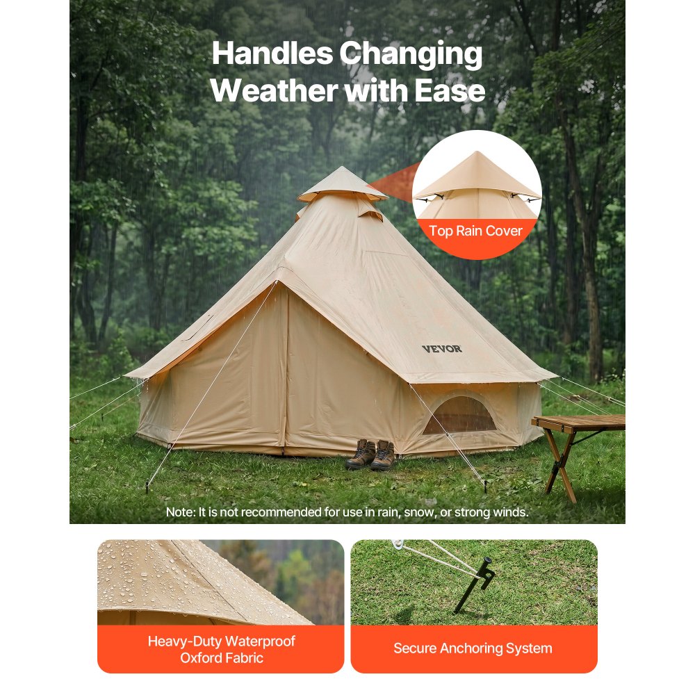 Σκηνή VEVOR Oxford Bell, 4 Εποχές 3 μ. Σκηνή Yurt για Κάμπινγκ με Τζακ για Κάμπινγκ, Αδιάβροχη, Αναπνέουσα, Χωράει έως 3 Άτομα με Αποσπώμενο Δάπεδο με Φερμουάρ, Οικογενειακό Κάμπινγκ, Glamping, Υπαίθριο Κυνήγι, Πάρτι Σκηνή VEVOR Oxford Bell, 4 Εποχές 3 μ. Σκηνή Yurt για Κάμπινγκ με Τζακ για Κάμπινγκ, Αδιάβροχη, Αναπνέουσα, Χωράει έως 3 Άτομα με Αποσπώμενο Δάπεδο με Φερμουάρ, Οικογενειακό Κάμπινγκ, Glamping, Υπαίθριο Κυνήγι, Πάρτι