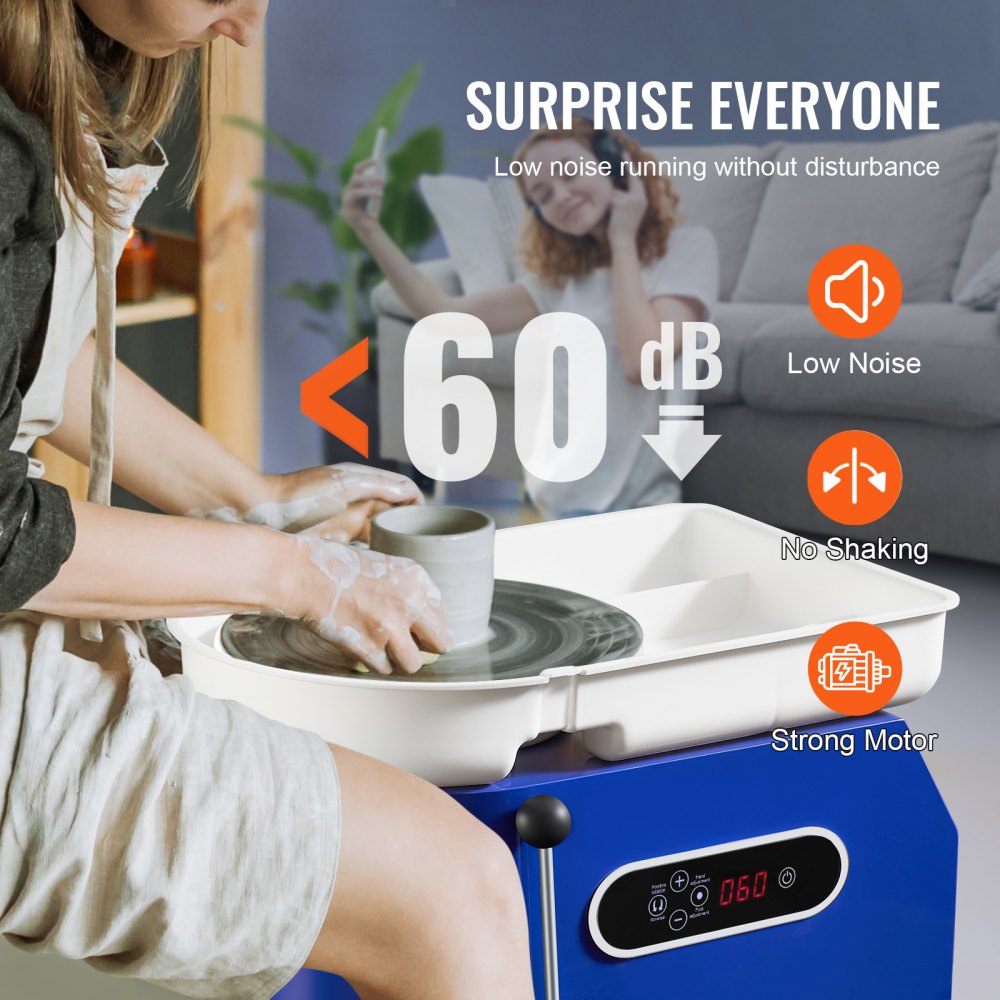 Τροχός κεραμικής VEVOR, 450W, μηχανή σχηματισμού τροχών από πηλό 11 ιντσών, ρυθμιζόμενη ταχύτητα 60-300 σ.α.λ. με λαβή και πεντάλ, αποσπώμενη λεκάνη ABS, κιτ αξεσουάρ για ενήλικες και αρχάριους χειροτεχνίας DIY, μπλε Τροχός κεραμικής VEVOR, 450W, μηχανή σχηματισμού τροχών από πηλό 11 ιντσών, ρυθμιζόμενη ταχύτητα 60-300 σ.α.λ. με λαβή και πεντάλ, αποσπώμενη λεκάνη ABS, κιτ αξεσουάρ για ενήλικες και αρχάριους χειροτεχνίας DIY, μπλε