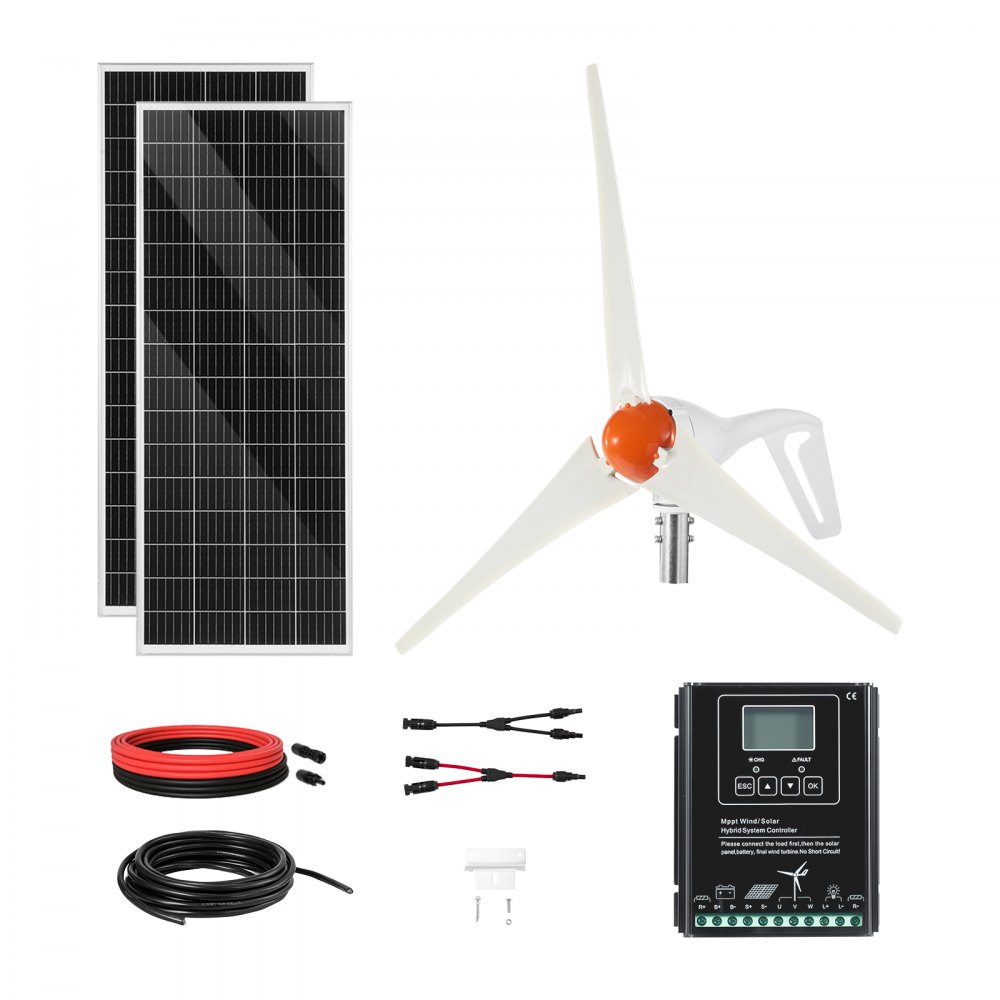 Κιτ ηλιακής αιολικής ενέργειας VEVOR 12V 400W, 2 τεμάχια μονοκρυσταλλικά ηλιακά πάνελ 100W + ανεμογεννήτρια 200W + ελεγκτής υβριδικού συστήματος MPPT αιολικής/ηλιακής ενέργειας για εφαρμογές οικιακής χρήσης, τροχόσπιτου, σκάφους και κάμπινγκ εκτός δικτύου Κιτ ηλιακής αιολικής ενέργειας VEVOR 12V 400W, 2 τεμάχια μονοκρυσταλλικά ηλιακά πάνελ 100W + ανεμογεννήτρια 200W + ελεγκτής υβριδικού συστήματος MPPT αιολικής/ηλιακής ενέργειας για εφαρμογές οικιακής χρήσης, τροχόσπιτου, σκάφους και κάμπινγκ εκτός δικτύου