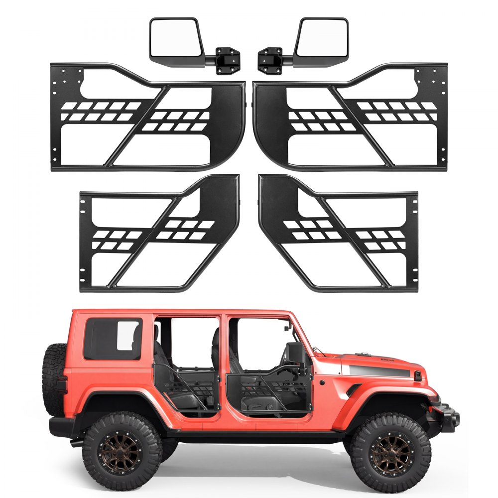 Πόρτες VEVOR Jeep Tube, 4θυρες, συμβατές με Jeep Wrangler JK JKU Unlimited 2007-2018, Χαλύβδινες μπροστινές και πίσω σωληνωτές ημιθυρίδες Off Road με πιστοποιημένους πλευρικούς καθρέφτες DOT, τσάντα αποθήκευσης και λαστιχένια μαξιλαράκια. Πόρτες VEVOR Jeep Tube, 4θυρες, συμβατές με Jeep Wrangler JK JKU Unlimited 2007-2018, Χαλύβδινες μπροστινές και πίσω σωληνωτές ημιθυρίδες Off Road με πιστοποιημένους πλευρικούς καθρέφτες DOT, τσάντα αποθήκευσης και λαστιχένια μαξιλαράκια.