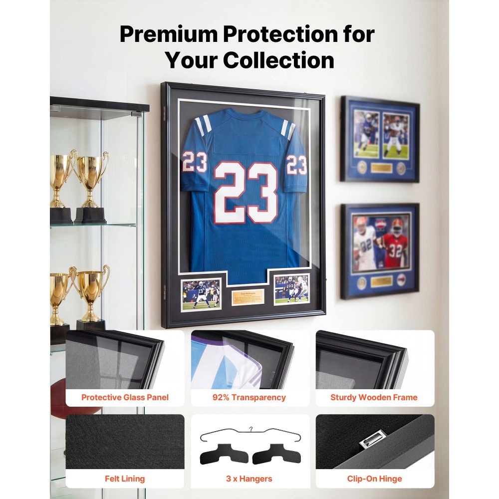 Βιτρίνα βιτρίνας VEVOR Jersey Frame, 92,5 x 71,8 x 4 cm, Ξύλινο κουτί σκιών για αθλητική φανέλα με προστασία 98% UV από την υπεριώδη ακτινοβολία, με μαγνητική κλειδαριά για μπλούζα μπέιζμπολ, μπάσκετ, ποδοσφαίρου, χόκεϊ, στολή Βιτρίνα βιτρίνας VEVOR Jersey Frame, 92,5 x 71,8 x 4 cm, Ξύλινο κουτί σκιών για αθλητική φανέλα με προστασία 98% UV από την υπεριώδη ακτινοβολία, με μαγνητική κλειδαριά για μπλούζα μπέιζμπολ, μπάσκετ, ποδοσφαίρου, χόκεϊ, στολή