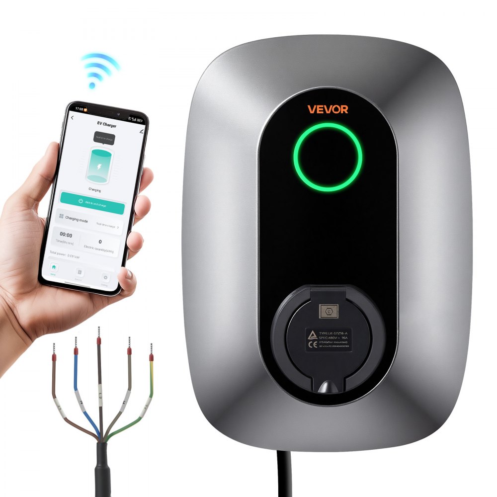 Σταθμός φόρτισης ηλεκτρικού οχήματος VEVOR 11kW 400VAC τριφασικός φορτιστής EV, για όλα τα ηλεκτρικά και PHEV οχήματα, οικιακός επιτοίχιος φορτιστής αυτοκινήτου τύπου 2, ρεύμα 16A, με τηλεχειριστήριο APP και ένδειξη LED, IP54 Σταθμός φόρτισης ηλεκτρικού οχήματος VEVOR 11kW 400VAC τριφασικός φορτιστής EV, για όλα τα ηλεκτρικά και PHEV οχήματα, οικιακός επιτοίχιος φορτιστής αυτοκινήτου τύπου 2, ρεύμα 16A, με τηλεχειριστήριο APP και ένδειξη LED, IP54