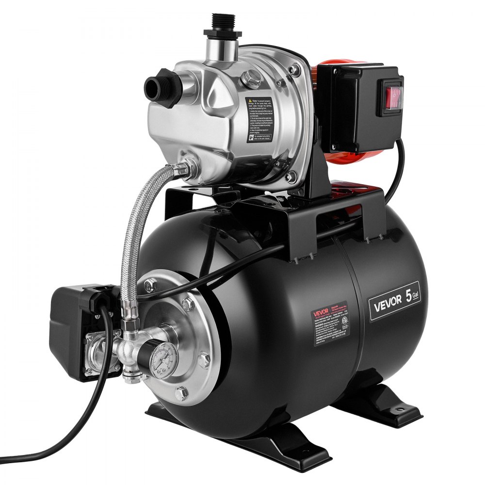 Αντλία ρηχού φρεατίου VEVOR 1 HP με δεξαμενή πίεσης, 230V 3750 LPH, Αντλία άρδευσης με ακροφύσιο από ανοξείδωτο χάλυβα με δεξαμενή 19 λίτρων, αυτόματο σύστημα ενίσχυσης νερού, διακόπτης πίεσης 1,4-2,8 bar, για γκαζόν σπιτιού, κήπου Αντλία ρηχού φρεατίου VEVOR 1 HP με δεξαμενή πίεσης, 230V 3750 LPH, Αντλία άρδευσης με ακροφύσιο από ανοξείδωτο χάλυβα με δεξαμενή 19 λίτρων, αυτόματο σύστημα ενίσχυσης νερού, διακόπτης πίεσης 1,4-2,8 bar, για γκαζόν σπιτιού, κήπου