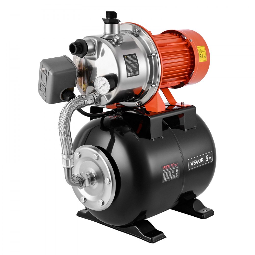 Αντλία ρηχού φρεατίου VEVOR 1,6 HP με δεξαμενή πίεσης, 230V 5000 LPH, Αντλία άρδευσης με ακροφύσιο από ανοξείδωτο χάλυβα με δεξαμενή 19 λίτρων, αυτόματο σύστημα ενίσχυσης νερού, διακόπτης πίεσης 1,4-2,8 bar, για γκαζόν σπιτιού, κήπου Αντλία ρηχού φρεατίου VEVOR 1,6 HP με δεξαμενή πίεσης, 230V 5000 LPH, Αντλία άρδευσης με ακροφύσιο από ανοξείδωτο χάλυβα με δεξαμενή 19 λίτρων, αυτόματο σύστημα ενίσχυσης νερού, διακόπτης πίεσης 1,4-2,8 bar, για γκαζόν σπιτιού, κήπου