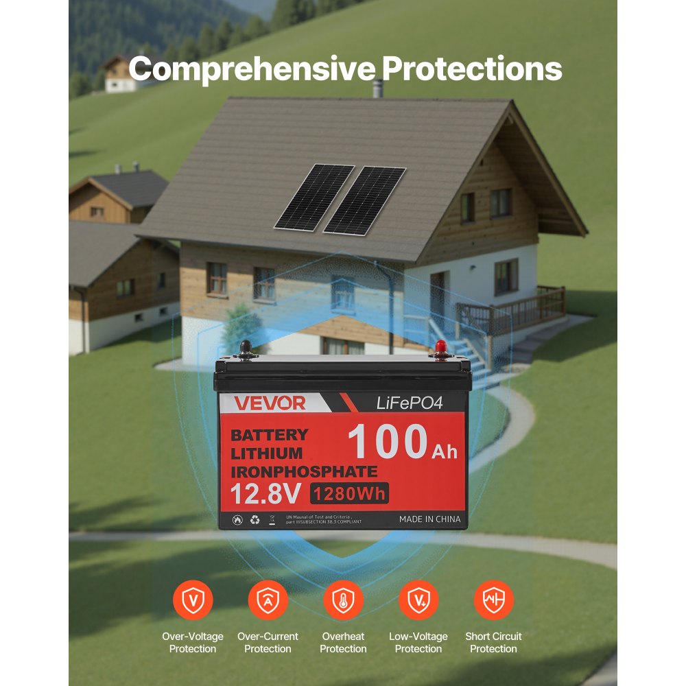 Πλήρες κιτ ηλιακής ενέργειας VEVOR 400W 12V, 2 τεμάχια μονοκρυσταλλικά ηλιακά πάνελ 200W + μπαταρία LiFePO₄ 12,8V 100Ah + ρυθμιστής φόρτισης MPPT 40A + μετατροπέας ισχύος 1000W για τροχόσπιτα, κάμπινγκ, σκάφη εκτός δικτύου Πλήρες κιτ ηλιακής ενέργειας VEVOR 400W 12V, 2 τεμάχια μονοκρυσταλλικά ηλιακά πάνελ 200W + μπαταρία LiFePO₄ 12,8V 100Ah + ρυθμιστής φόρτισης MPPT 40A + μετατροπέας ισχύος 1000W για τροχόσπιτα, κάμπινγκ, σκάφη εκτός δικτύου