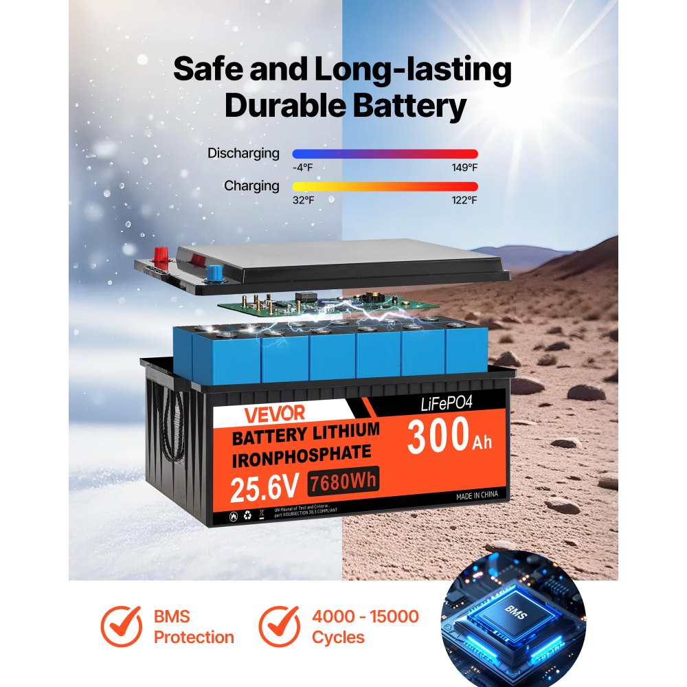 Πλήρες κιτ ηλιακής ενέργειας VEVOR 1200W 24V, 6 τεμάχια μονοκρυσταλλικά ηλιακά πάνελ 200W + μπαταρία LiFePO₄ 25,6V 300Ah + υβριδικός μετατροπέας 24V 3600W, κιτ ηλιακής ενέργειας υψηλής απόδοσης αυτόνομου δικτύου για μεγάλο σπίτι/υπόστεγο Πλήρες κιτ ηλιακής ενέργειας VEVOR 1200W 24V, 6 τεμάχια μονοκρυσταλλικά ηλιακά πάνελ 200W + μπαταρία LiFePO₄ 25,6V 300Ah + υβριδικός μετατροπέας 24V 3600W, κιτ ηλιακής ενέργειας υψηλής απόδοσης αυτόνομου δικτύου για μεγάλο σπίτι/υπόστεγο