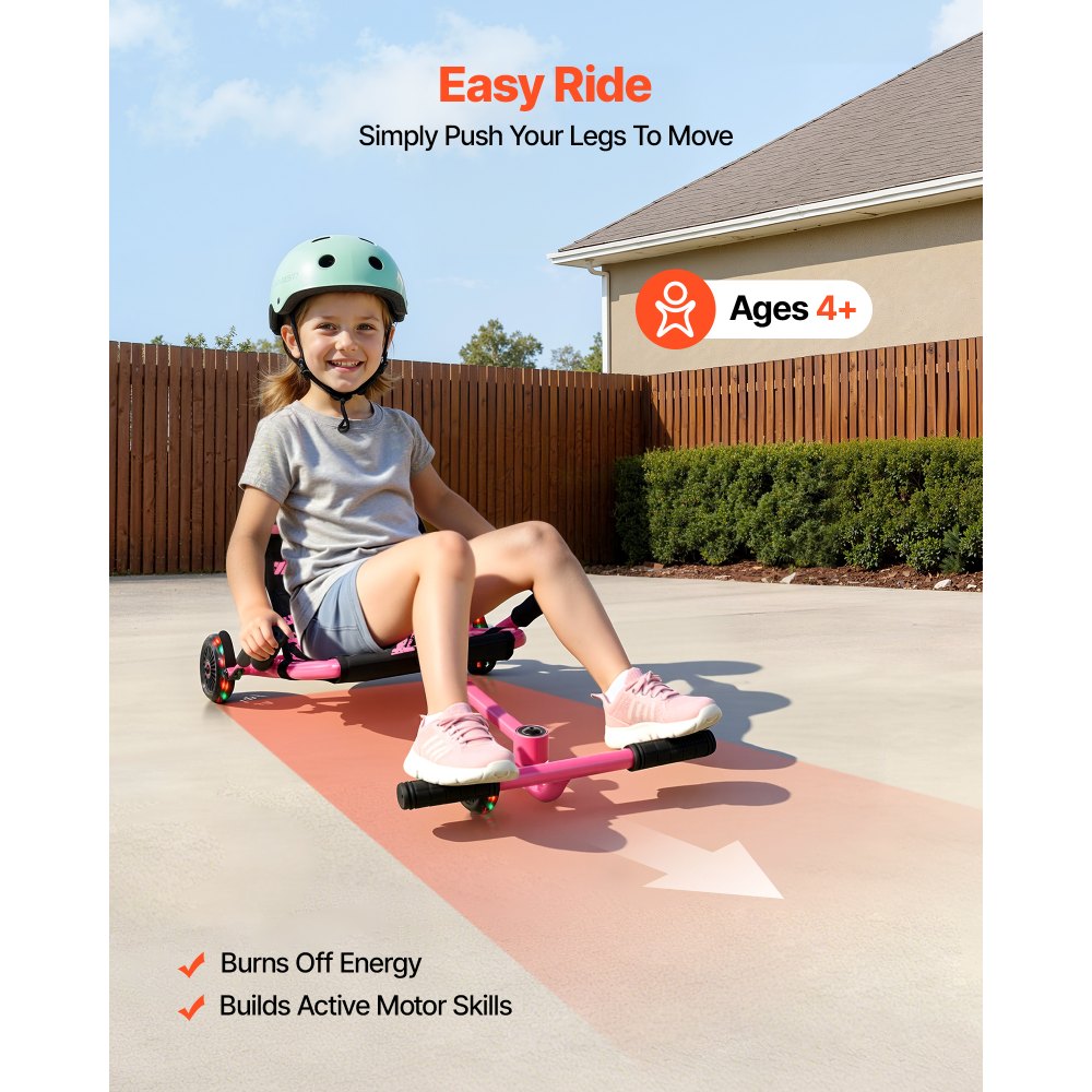 VEVOR Ride on Scooter 68 kg Swing Side-to-Side για εκπληκτική οδήγηση Ροζ, για ηλικίες 4+, Powered by Zig-Zag Motion, Ride on παιχνίδι με 3 ρυθμιζόμενα μήκη, Μοχλός φρένου, Σκληρή επιφάνεια για εσωτερικούς και εξωτερικούς χώρους VEVOR Ride on Scooter 68 kg Swing Side-to-Side για εκπληκτική οδήγηση Ροζ, για ηλικίες 4+, Powered by Zig-Zag Motion, Ride on παιχνίδι με 3 ρυθμιζόμενα μήκη, Μοχλός φρένου, Σκληρή επιφάνεια για εσωτερικούς και εξωτερικούς χώρους
