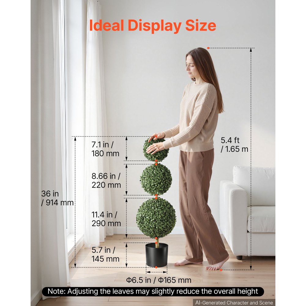 Τεχνητό Topiary VEVOR Boxwood Triple Ball Σετ 2 διακοσμητικών πρασίνου, Premium PE Fax Trees, Faux Green Plant για όλο το χρόνο, εσωτερικούς και εξωτερικούς χώρους, για μπροστινή πόρτα, είσοδο, βεράντα, μπαλκόνι, αίθριο, κήπο Τεχνητό Topiary VEVOR Boxwood Triple Ball Σετ 2 διακοσμητικών πρασίνου, Premium PE Fax Trees, Faux Green Plant για όλο το χρόνο, εσωτερικούς και εξωτερικούς χώρους, για μπροστινή πόρτα, είσοδο, βεράντα, μπαλκόνι, αίθριο, κήπο