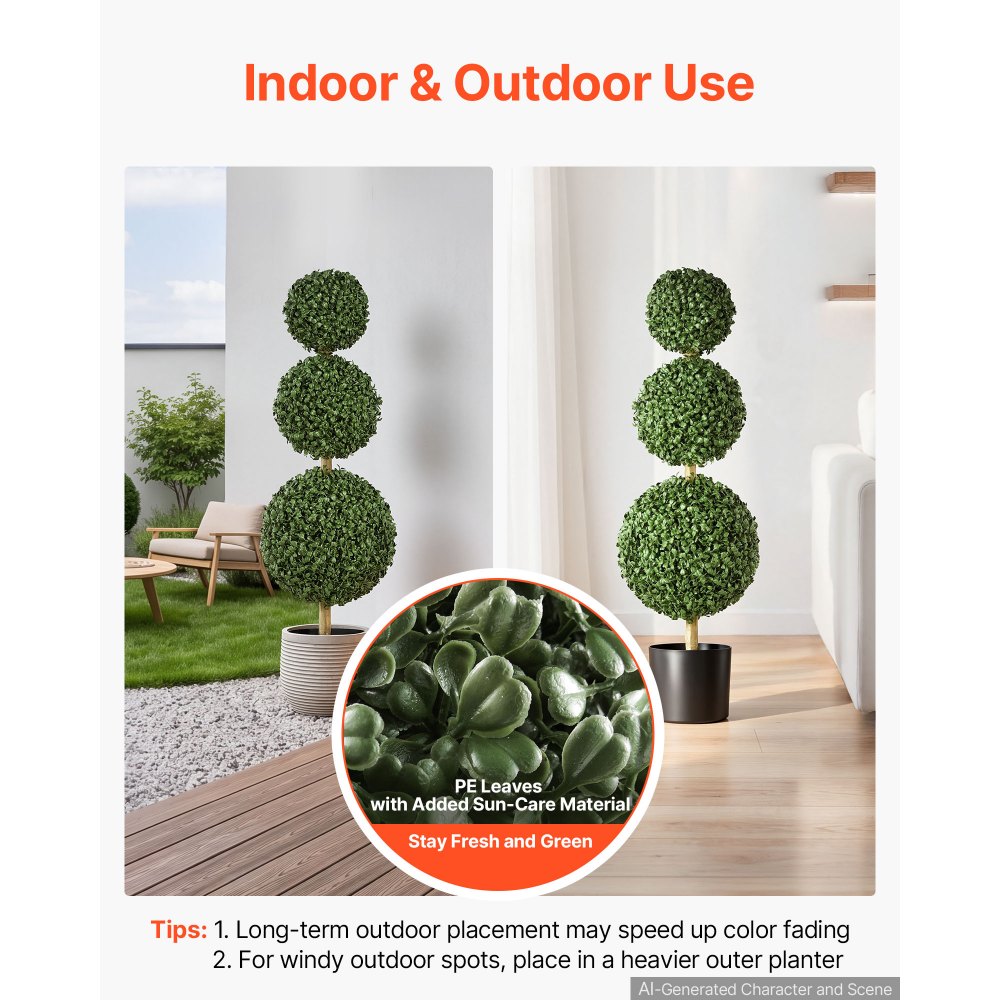 Τεχνητό Topiary VEVOR Boxwood Triple Ball Σετ 2 διακοσμητικών πρασίνου, Premium PE Fax Trees, Faux Green Plant για όλο το χρόνο, εσωτερικούς και εξωτερικούς χώρους, για μπροστινή πόρτα, είσοδο, βεράντα, μπαλκόνι, αίθριο, κήπο Τεχνητό Topiary VEVOR Boxwood Triple Ball Σετ 2 διακοσμητικών πρασίνου, Premium PE Fax Trees, Faux Green Plant για όλο το χρόνο, εσωτερικούς και εξωτερικούς χώρους, για μπροστινή πόρτα, είσοδο, βεράντα, μπαλκόνι, αίθριο, κήπο