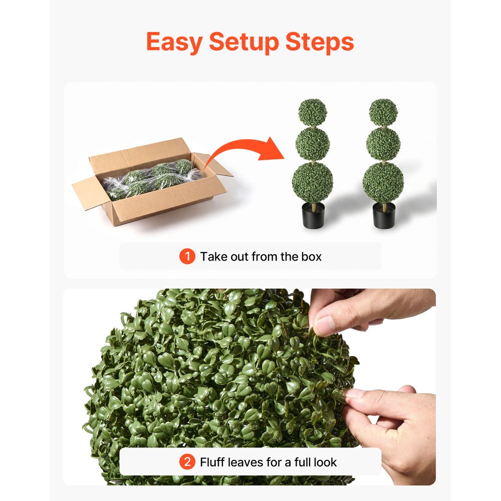 Τεχνητό Topiary VEVOR Boxwood Triple Ball Σετ 2 διακοσμητικών πρασίνου, Premium PE Fax Trees, Faux Green Plant για όλο το χρόνο, εσωτερικούς και εξωτερικούς χώρους, για μπροστινή πόρτα, είσοδο, βεράντα, μπαλκόνι, αίθριο, κήπο Τεχνητό Topiary VEVOR Boxwood Triple Ball Σετ 2 διακοσμητικών πρασίνου, Premium PE Fax Trees, Faux Green Plant για όλο το χρόνο, εσωτερικούς και εξωτερικούς χώρους, για μπροστινή πόρτα, είσοδο, βεράντα, μπαλκόνι, αίθριο, κήπο
