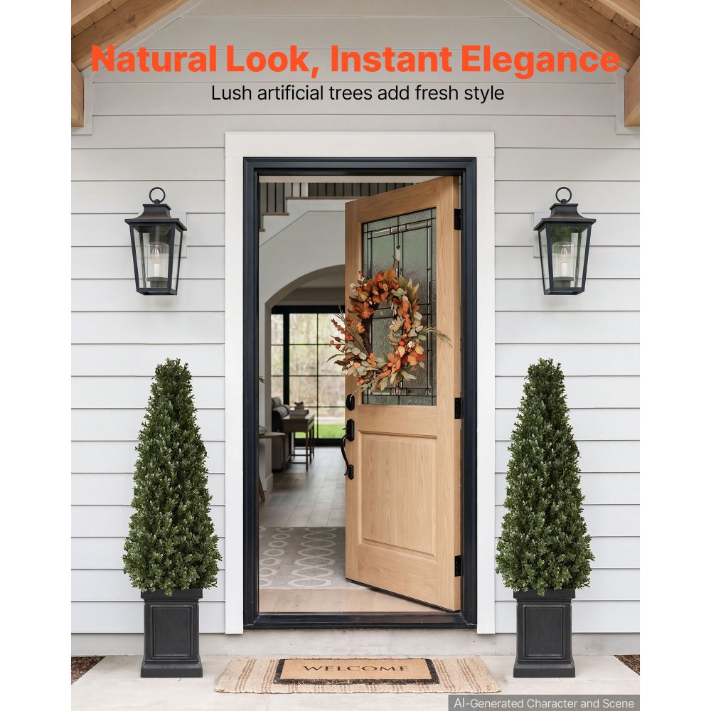 Τεχνητό φυτό VEVOR Boxwood Topiary 1000 mm Σετ 2 τεμαχίων με ανθεκτική γλάστρα, ψεύτικα δέντρα PE υψηλής ποιότητας, ψεύτικο πράσινο φυτό εσωτερικού και εξωτερικού χώρου όλο το χρόνο για μπροστινή πόρτα, είσοδο, βεράντα, μπαλκόνι, αίθριο, κήπο Τεχνητό φυτό VEVOR Boxwood Topiary 1000 mm Σετ 2 τεμαχίων με ανθεκτική γλάστρα, ψεύτικα δέντρα PE υψηλής ποιότητας, ψεύτικο πράσινο φυτό εσωτερικού και εξωτερικού χώρου όλο το χρόνο για μπροστινή πόρτα, είσοδο, βεράντα, μπαλκόνι, αίθριο, κήπο