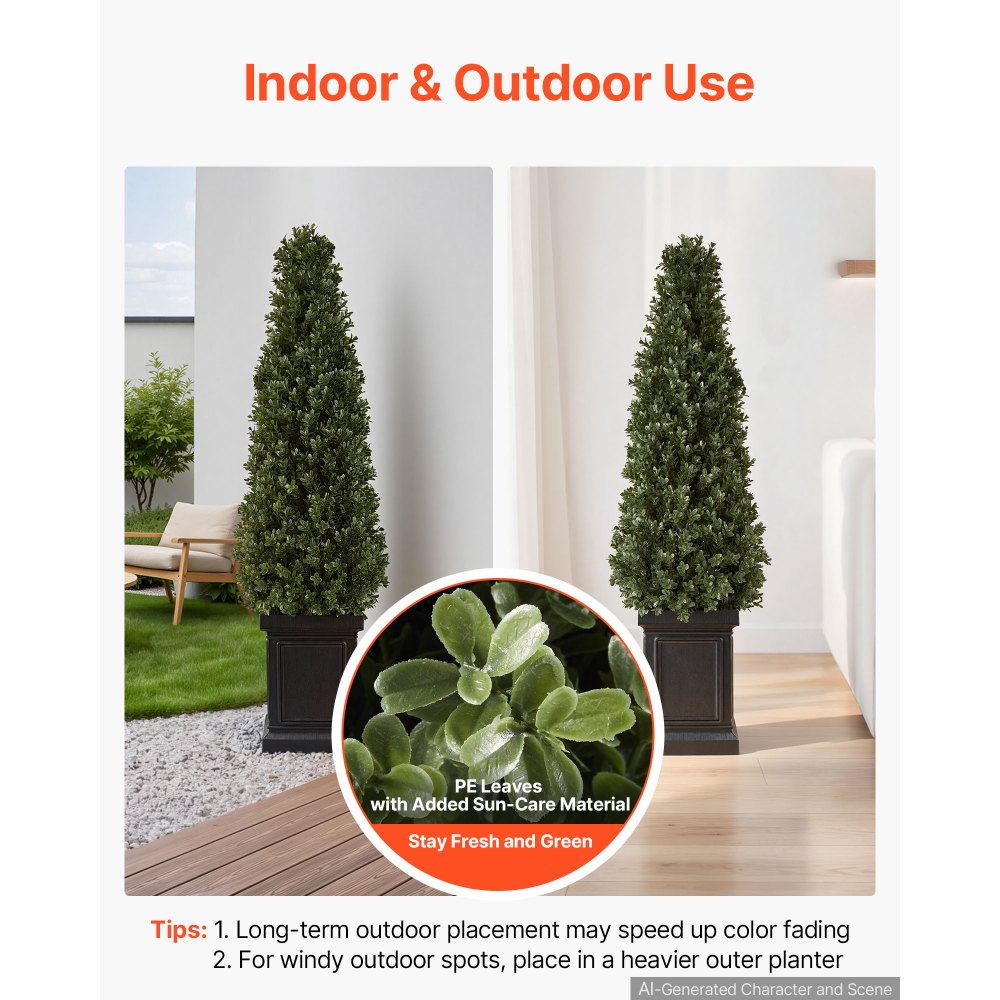 Τεχνητό φυτό VEVOR Boxwood Topiary 1000 mm Σετ 2 τεμαχίων με ανθεκτική γλάστρα, ψεύτικα δέντρα PE υψηλής ποιότητας, ψεύτικο πράσινο φυτό εσωτερικού και εξωτερικού χώρου όλο το χρόνο για μπροστινή πόρτα, είσοδο, βεράντα, μπαλκόνι, αίθριο, κήπο Τεχνητό φυτό VEVOR Boxwood Topiary 1000 mm Σετ 2 τεμαχίων με ανθεκτική γλάστρα, ψεύτικα δέντρα PE υψηλής ποιότητας, ψεύτικο πράσινο φυτό εσωτερικού και εξωτερικού χώρου όλο το χρόνο για μπροστινή πόρτα, είσοδο, βεράντα, μπαλκόνι, αίθριο, κήπο