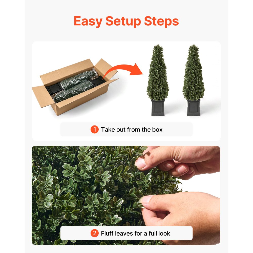 Τεχνητό φυτό VEVOR Boxwood Topiary 1000 mm Σετ 2 τεμαχίων με ανθεκτική γλάστρα, ψεύτικα δέντρα PE υψηλής ποιότητας, ψεύτικο πράσινο φυτό εσωτερικού και εξωτερικού χώρου όλο το χρόνο για μπροστινή πόρτα, είσοδο, βεράντα, μπαλκόνι, αίθριο, κήπο Τεχνητό φυτό VEVOR Boxwood Topiary 1000 mm Σετ 2 τεμαχίων με ανθεκτική γλάστρα, ψεύτικα δέντρα PE υψηλής ποιότητας, ψεύτικο πράσινο φυτό εσωτερικού και εξωτερικού χώρου όλο το χρόνο για μπροστινή πόρτα, είσοδο, βεράντα, μπαλκόνι, αίθριο, κήπο