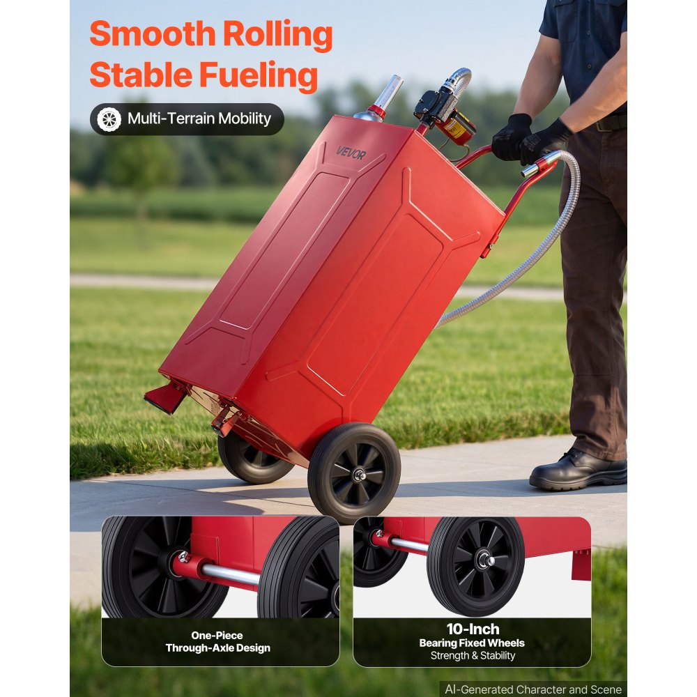 VEVOR 113,6L Fuel Gas Caddy, από ανθρακούχο χάλυβα, φορητή δεξαμενή αποθήκευσης μεταφοράς καυσίμου με ηλεκτρική αντλία και 2 τροχούς, δοχείο βενζίνης ντίζελ, για αυτοκίνητα, χλοοκοπτικά, ATV, σκάφη, μοτοσικλέτες, κόκκινο VEVOR 113,6L Fuel Gas Caddy, από ανθρακούχο χάλυβα, φορητή δεξαμενή αποθήκευσης μεταφοράς καυσίμου με ηλεκτρική αντλία και 2 τροχούς, δοχείο βενζίνης ντίζελ, για αυτοκίνητα, χλοοκοπτικά, ATV, σκάφη, μοτοσικλέτες, κόκκινο