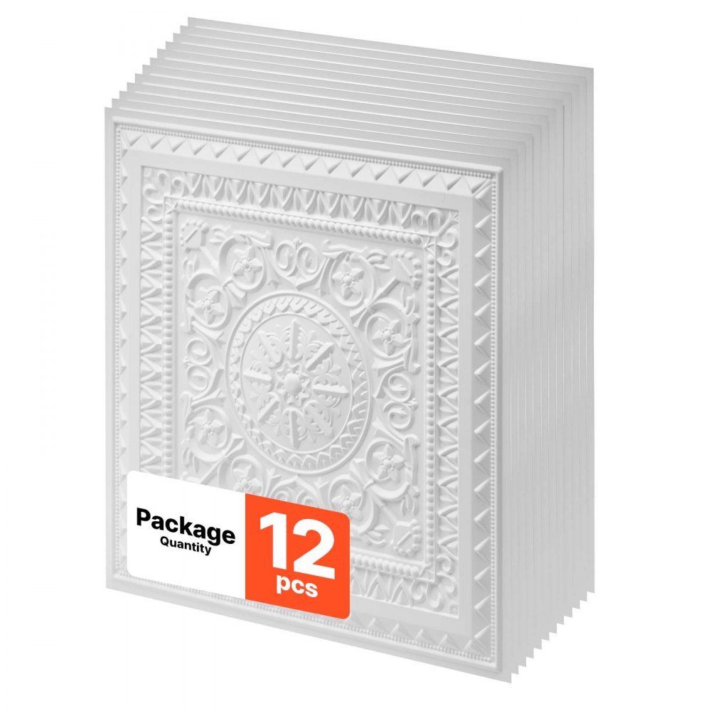 Πλακάκια οροφής PVC VEVOR 605x605mm, 12 τεμάχια, λευκά τρισδιάστατα γεωμετρικά πάνελ, λείο φύλλο PVC για πλέγμα πτώσης, ανθεκτικό στις κρούσεις, βαφόμενη επιφάνεια, εύκολο κόψιμο, μοντέρνο διακοσμητικό στυλ για σπίτι, γραφείο Πλακάκια οροφής PVC VEVOR 605x605mm, 12 τεμάχια, λευκά τρισδιάστατα γεωμετρικά πάνελ, λείο φύλλο PVC για πλέγμα πτώσης, ανθεκτικό στις κρούσεις, βαφόμενη επιφάνεια, εύκολο κόψιμο, μοντέρνο διακοσμητικό στυλ για σπίτι, γραφείο