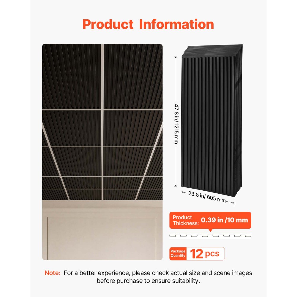 Πλακάκια οροφής PVC VEVOR 605x1215mm, 12 τεμάχια, τρισδιάστατα μαύρα γραμμικά πάνελ, λείο φύλλο PVC για πλέγμα πτώσης, ανθεκτικό στις κρούσεις, βαφόμενη επιφάνεια, εύκολο κόψιμο, μοντέρνο διακοσμητικό στυλ για σπίτι, γραφείο Πλακάκια οροφής PVC VEVOR 605x1215mm, 12 τεμάχια, τρισδιάστατα μαύρα γραμμικά πάνελ, λείο φύλλο PVC για πλέγμα πτώσης, ανθεκτικό στις κρούσεις, βαφόμενη επιφάνεια, εύκολο κόψιμο, μοντέρνο διακοσμητικό στυλ για σπίτι, γραφείο